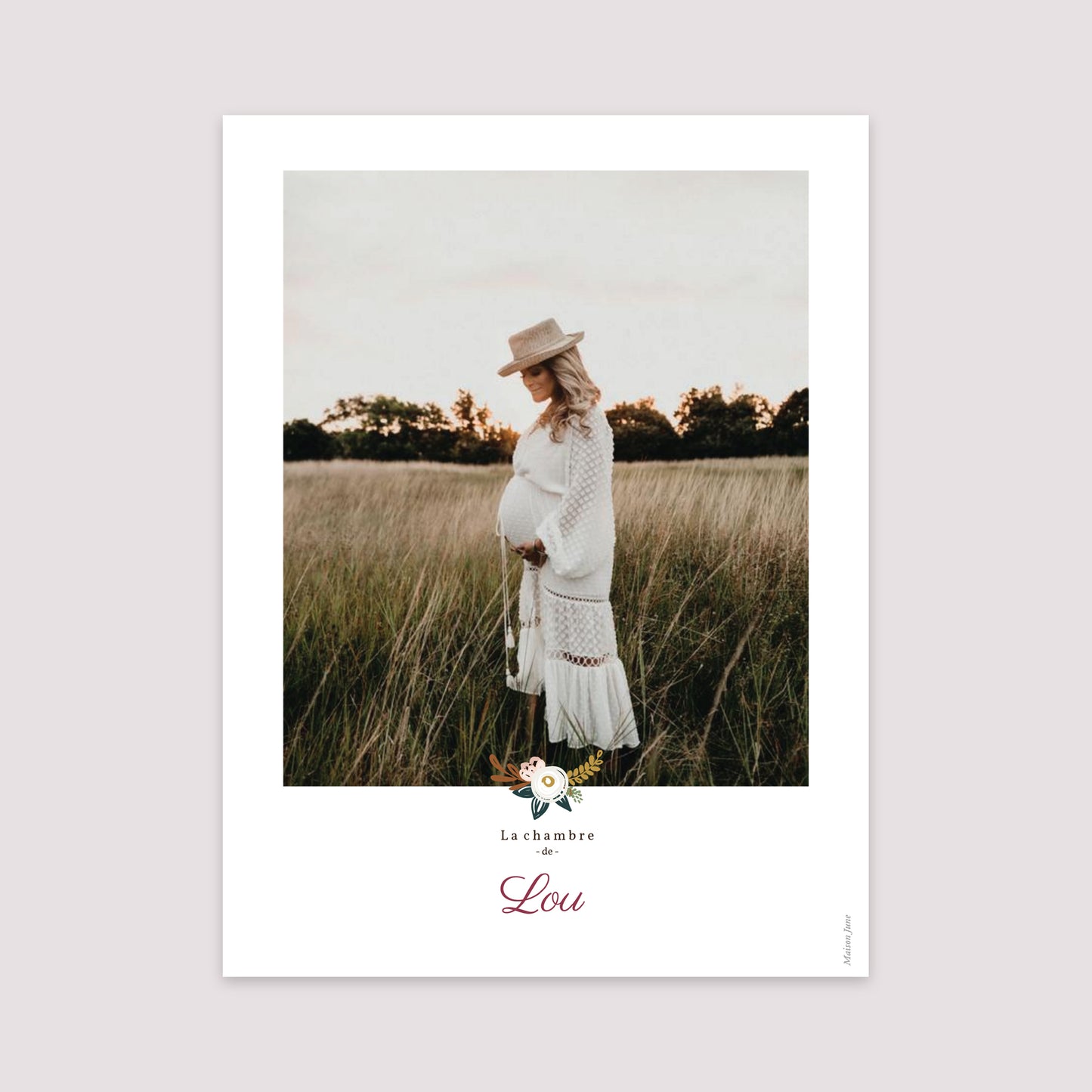 Affiche Naissance Portrait 30 x 40 cm Mille Fleurs photo N° 2