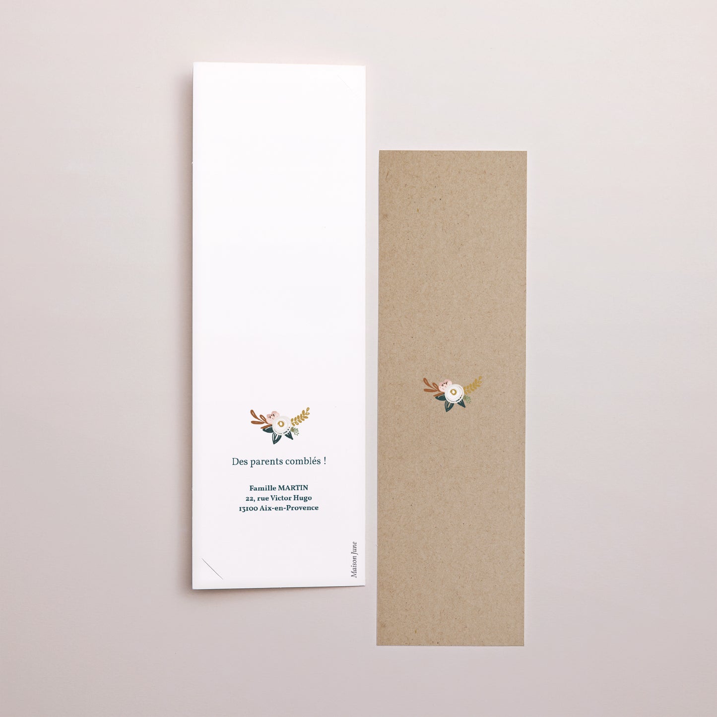 Faire-part Naissance Marque-page photo Mille Fleurs photo N° 3