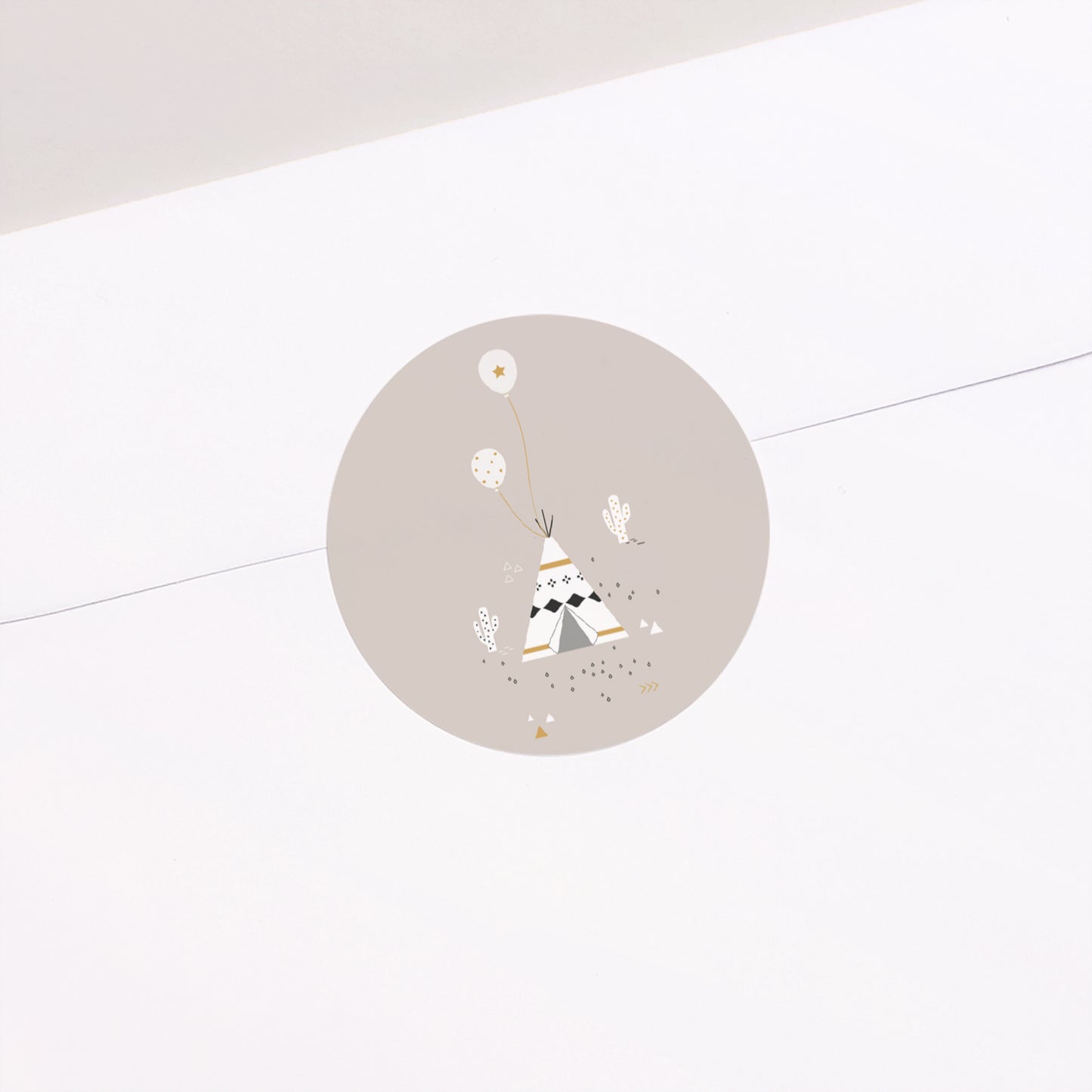 Sticker Naissance Rond Tipi Indien photo N° 1