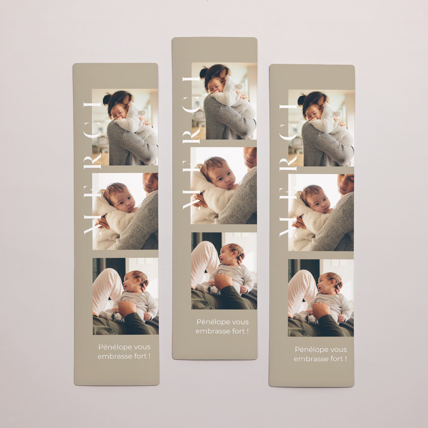 Remerciements Naissance Lot de 3, magnétique Trio merci photo N° 1