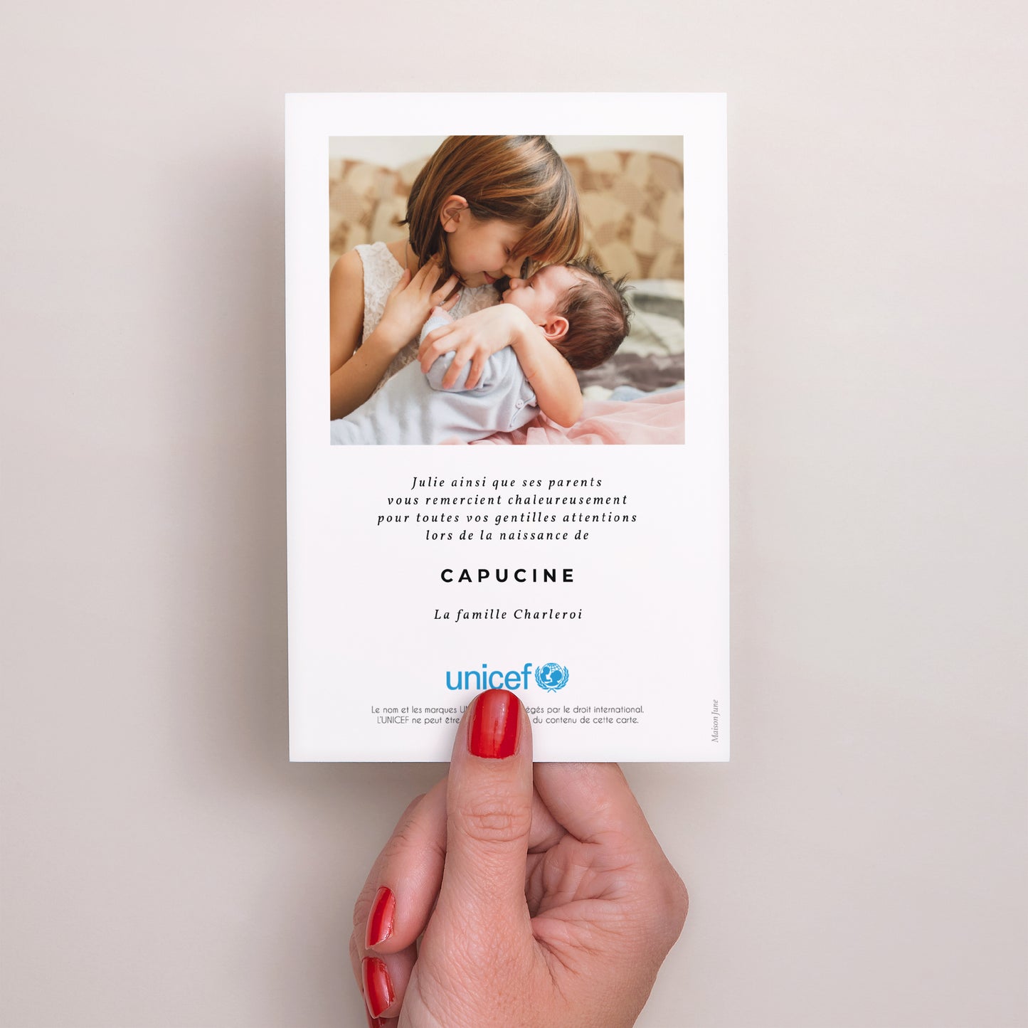 Remerciements Naissance Portrait Artsy Color photo N° 3