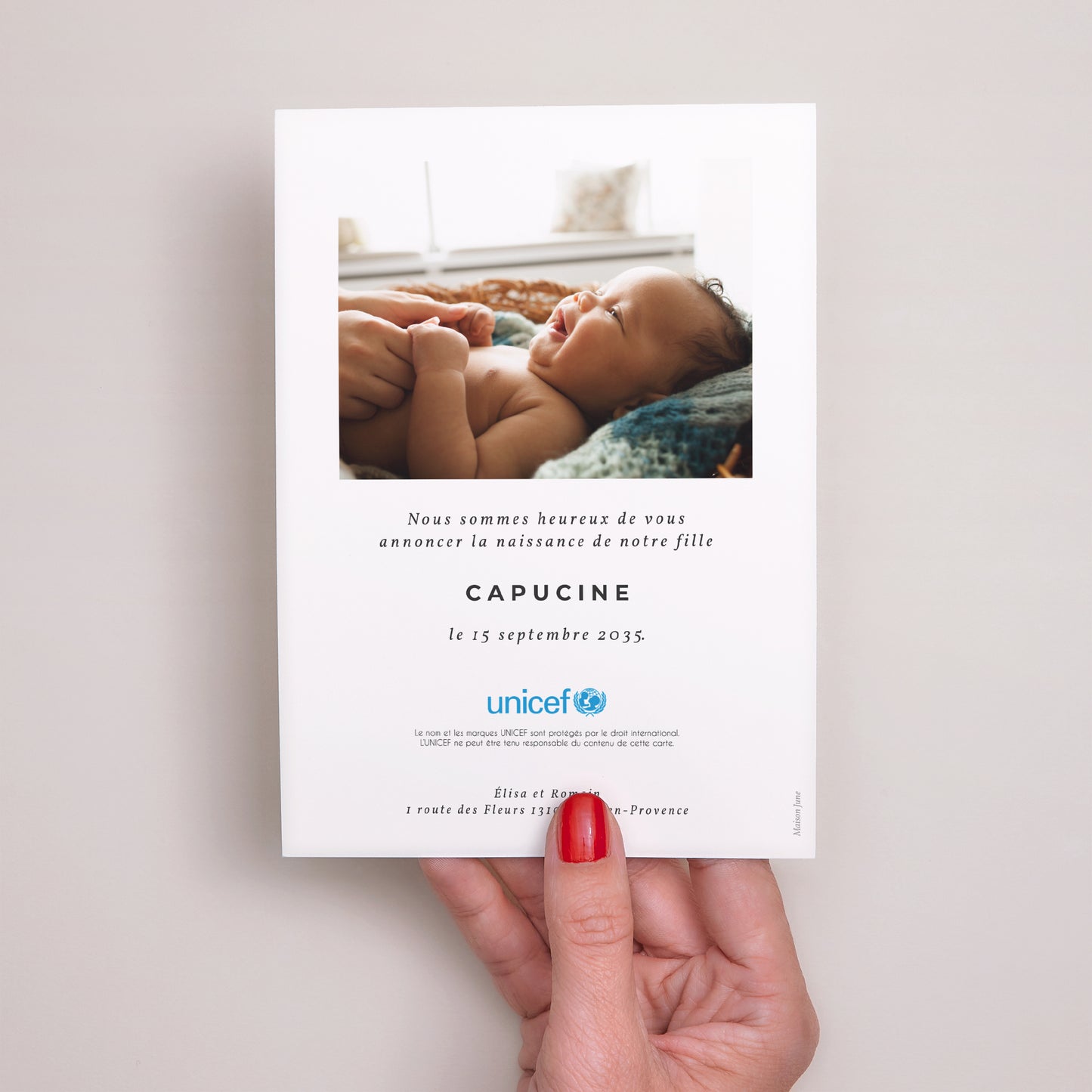 Faire-part Naissance Portrait Artsy Color photo N° 3