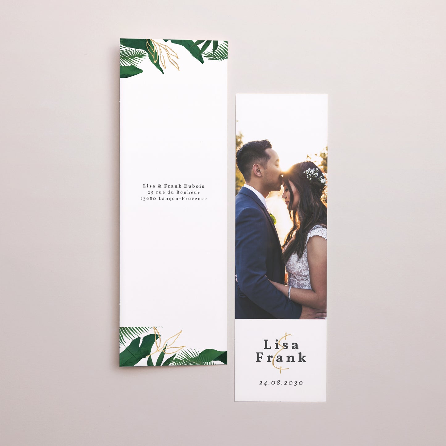 Remerciements Mariage Marque-page photo Jardin Tropical photo N° 3