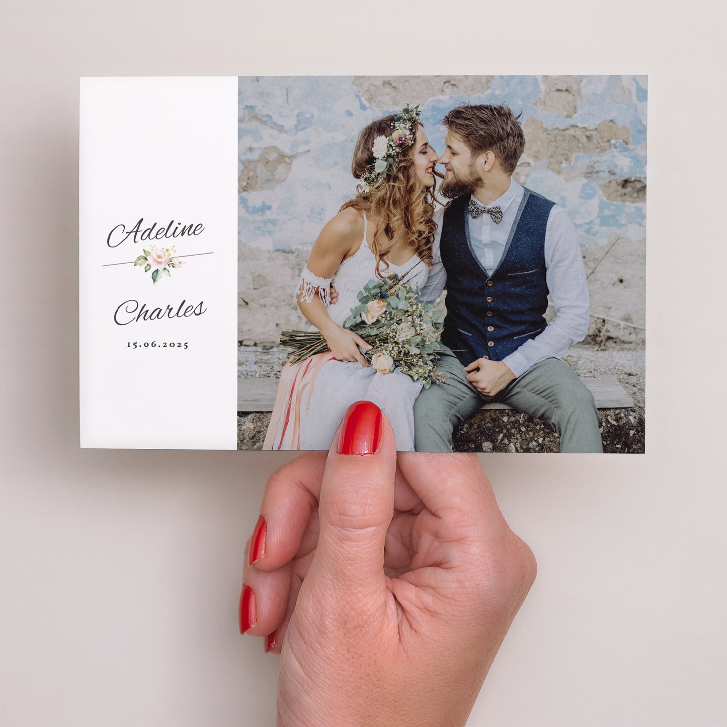 Remerciements Mariage Paysage Romantique Kraft photo N° 3