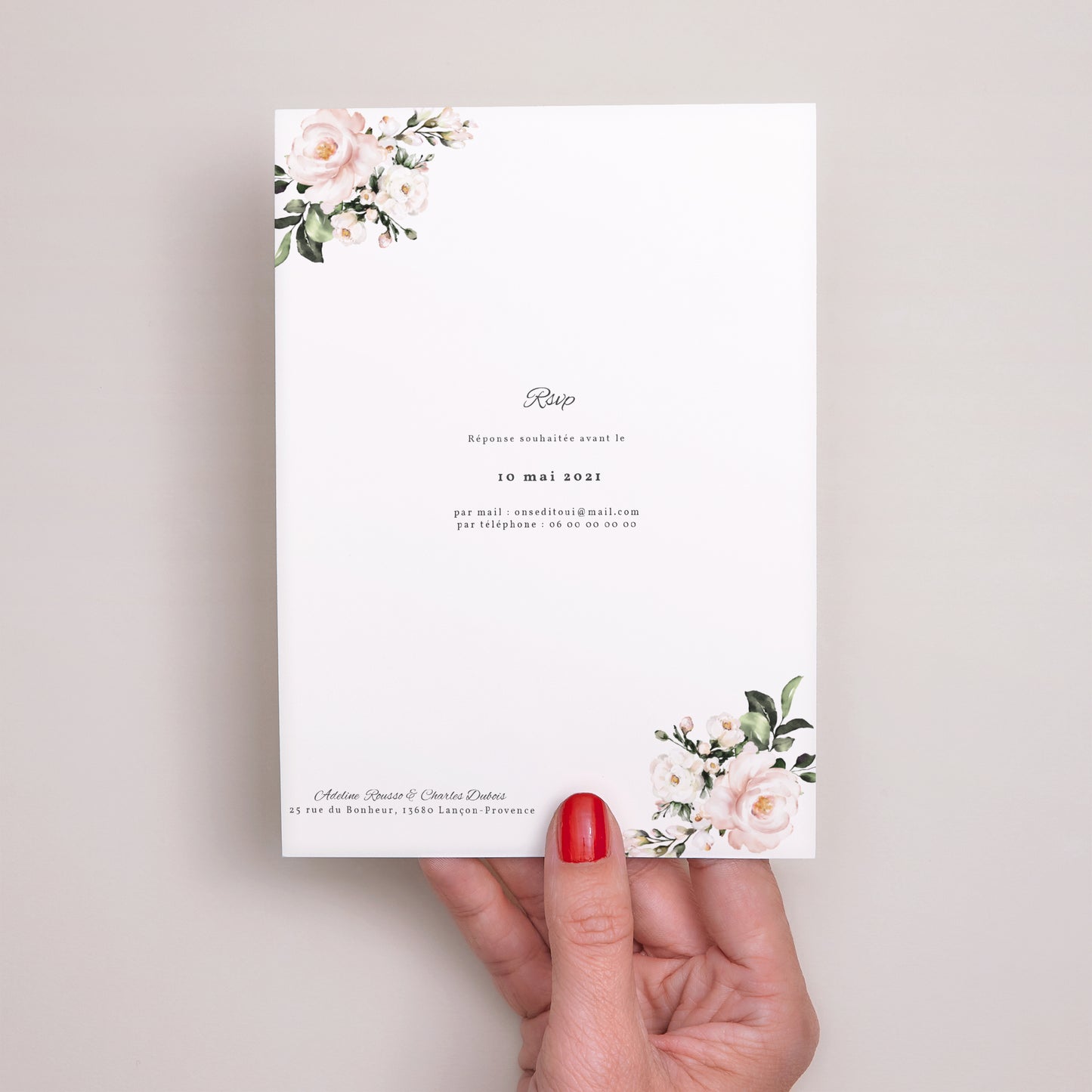 Faire-part Mariage Portrait Romantique Kraft photo N° 3