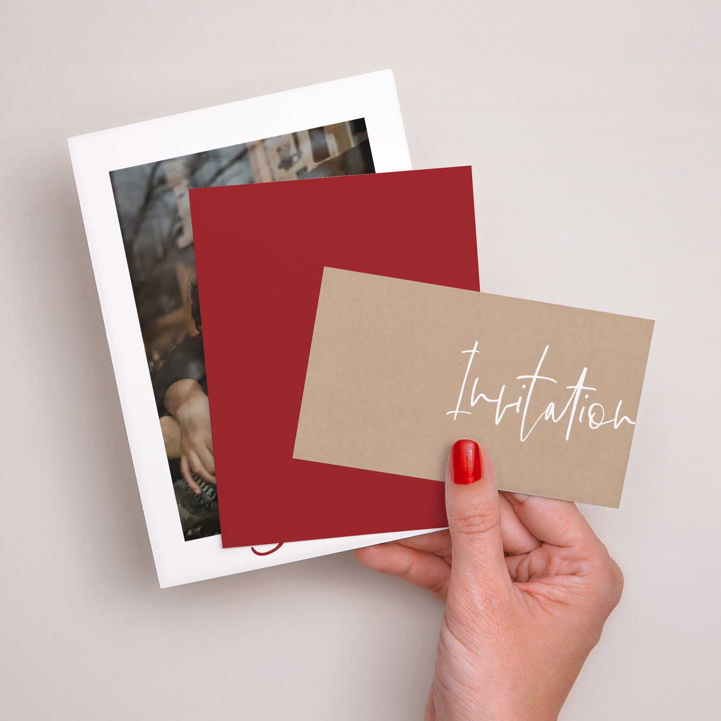 Invitations Anniversaire de mariage 3 cartes, ruban Noces Rubis photo N° 3
