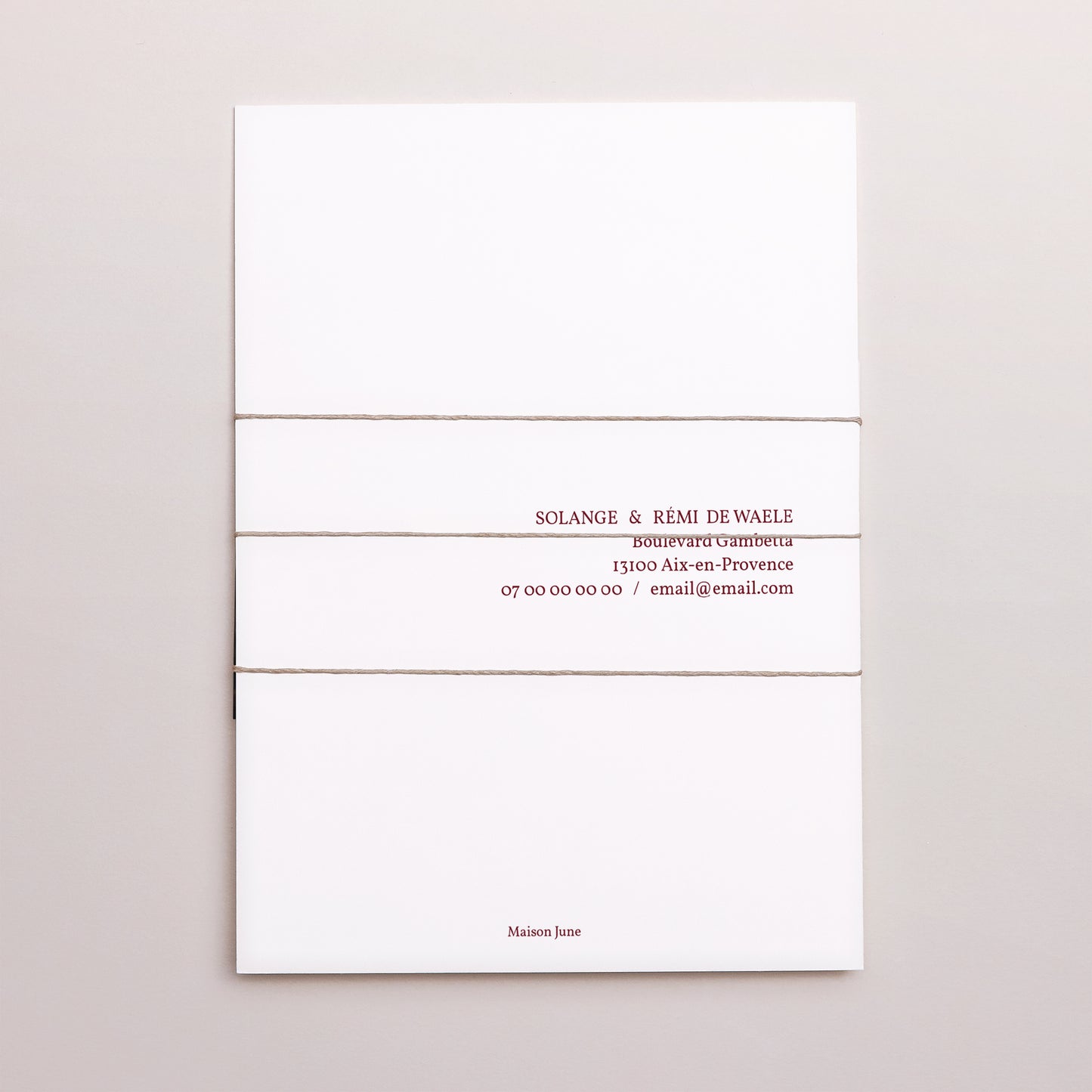 Invitations Anniversaire de mariage 3 cartes, ruban Noces Rubis photo N° 4