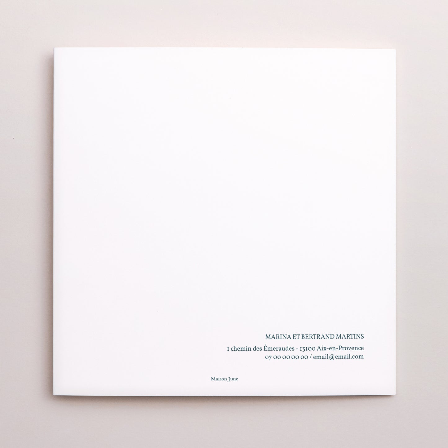 Invitations Anniversaire de mariage Carré double volet 40 ans Émeraude photo N° 3