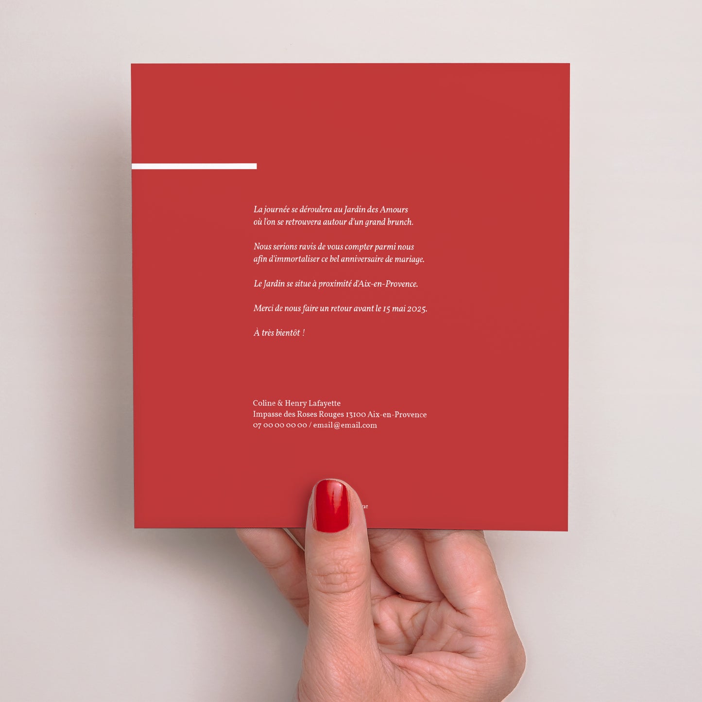 Invitations Anniversaire de mariage Carré Vermeil - 45 ans photo N° 3