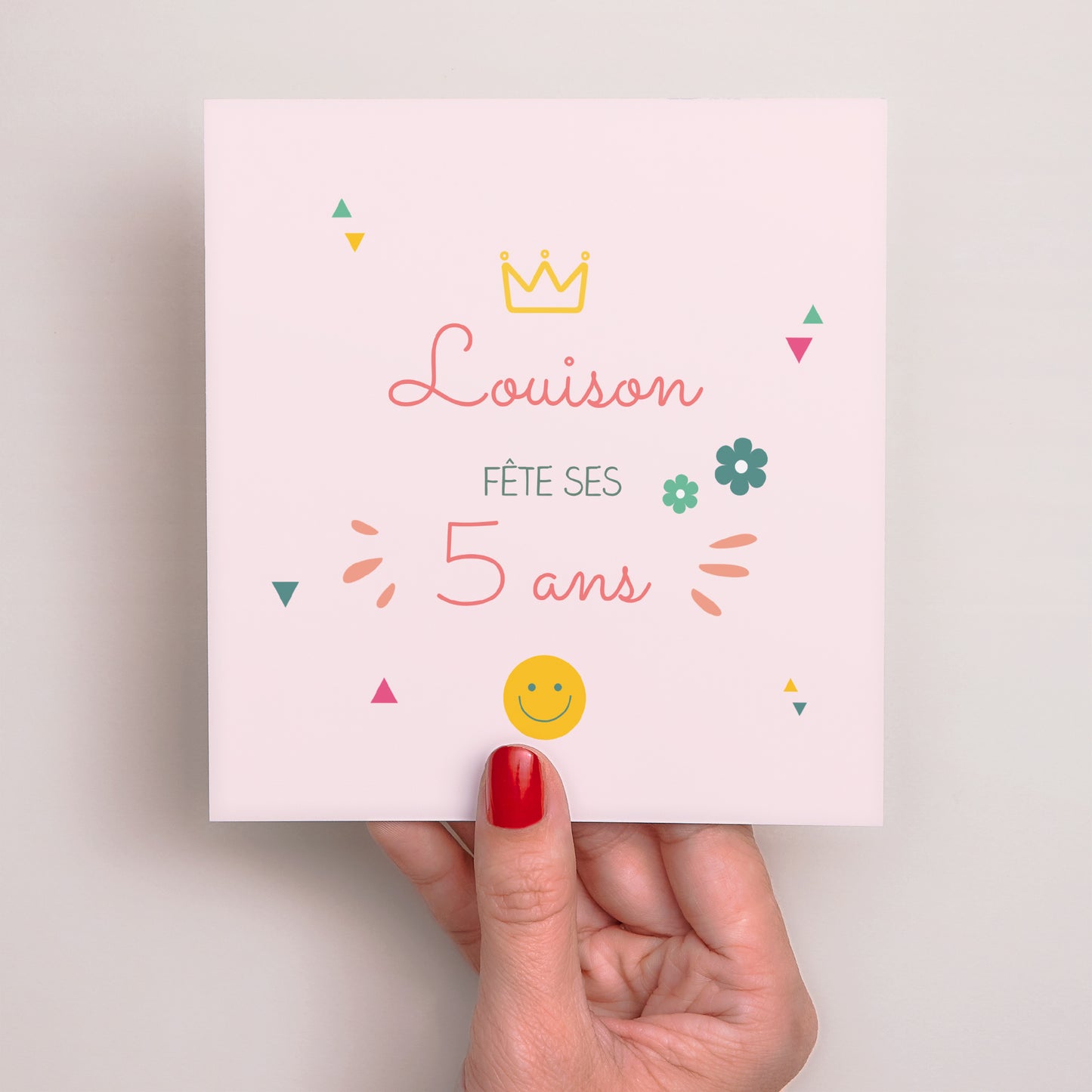 Invitations Anniversaire Enfant Carré Princesse Girly photo N° 2