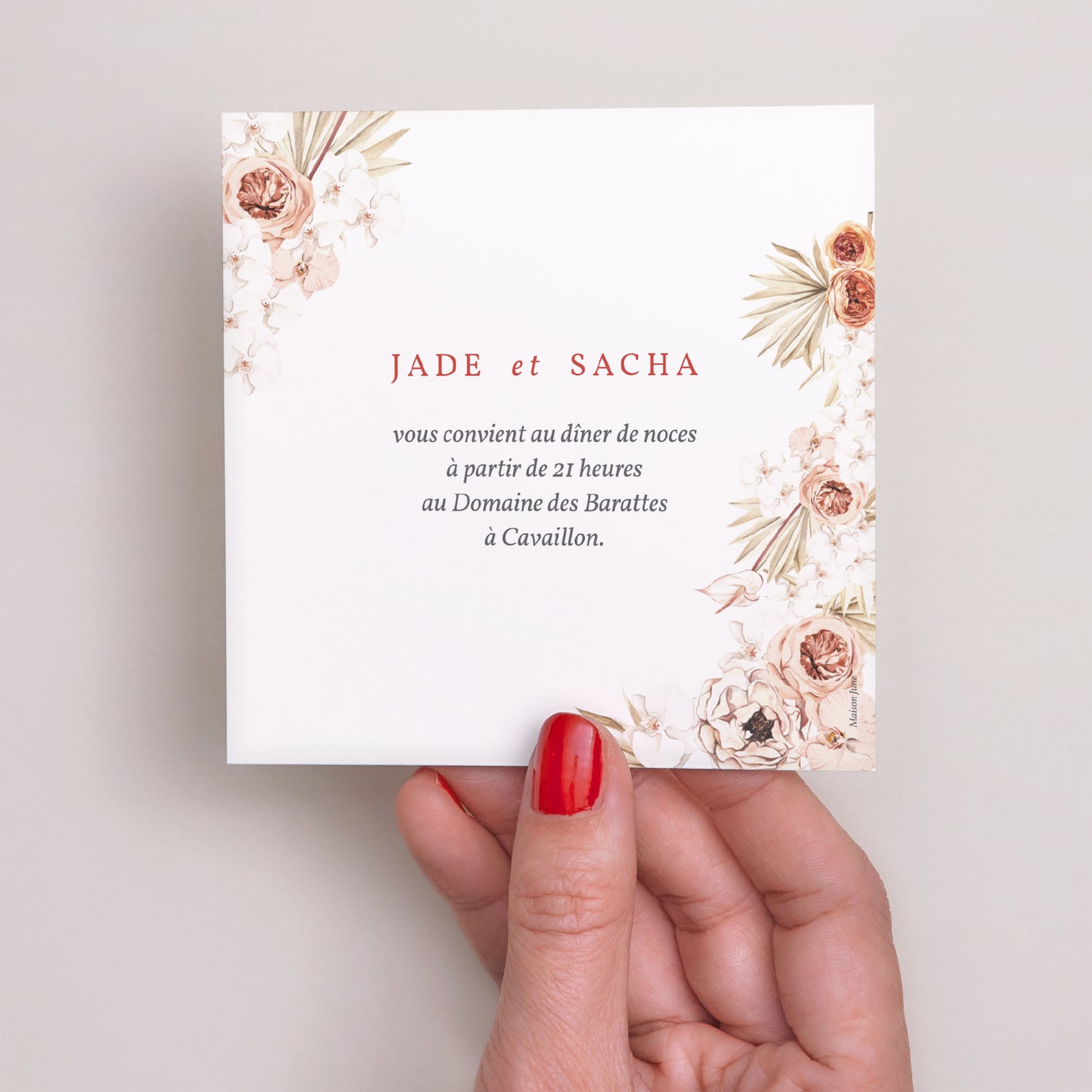 Invitations Mariage Carré Carré Bohème photo N° 3