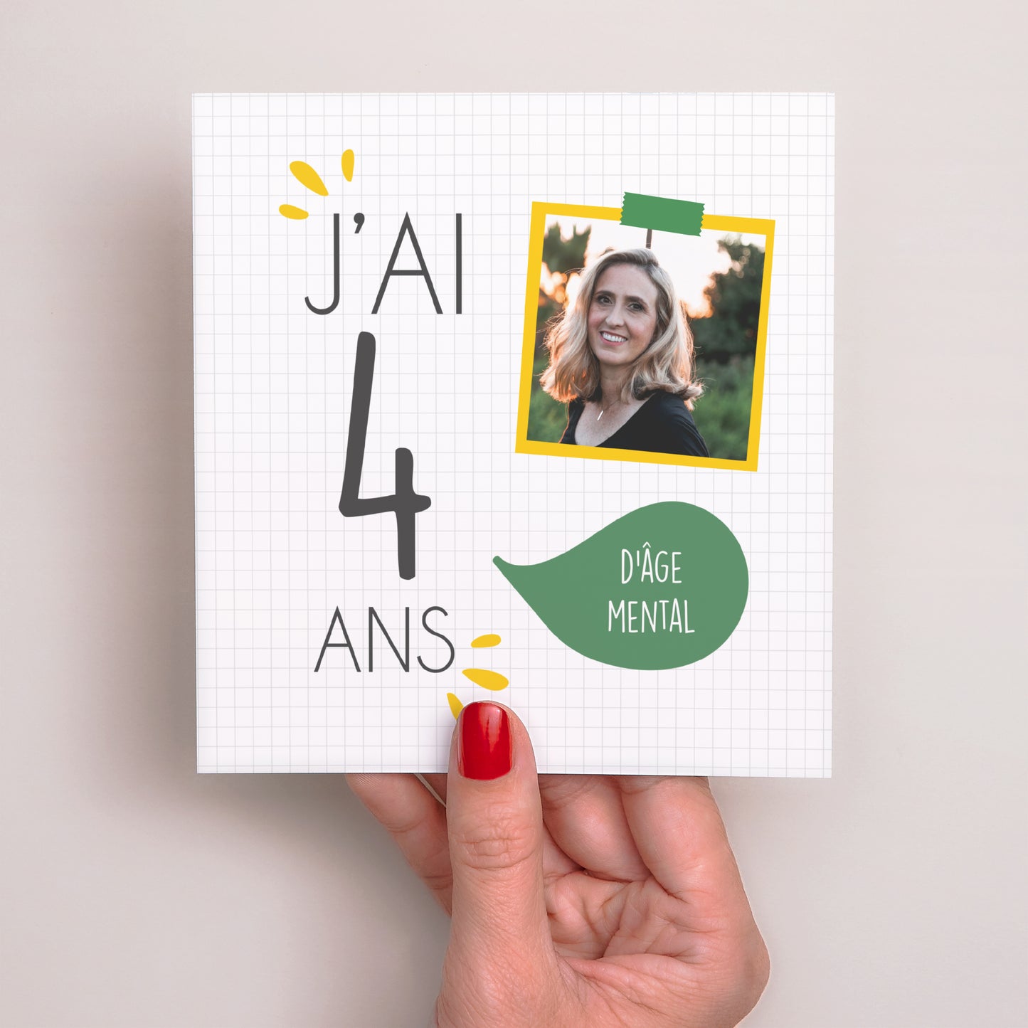 Invitations Anniversaire Adulte Carré J'ai 4 ans photo N° 2