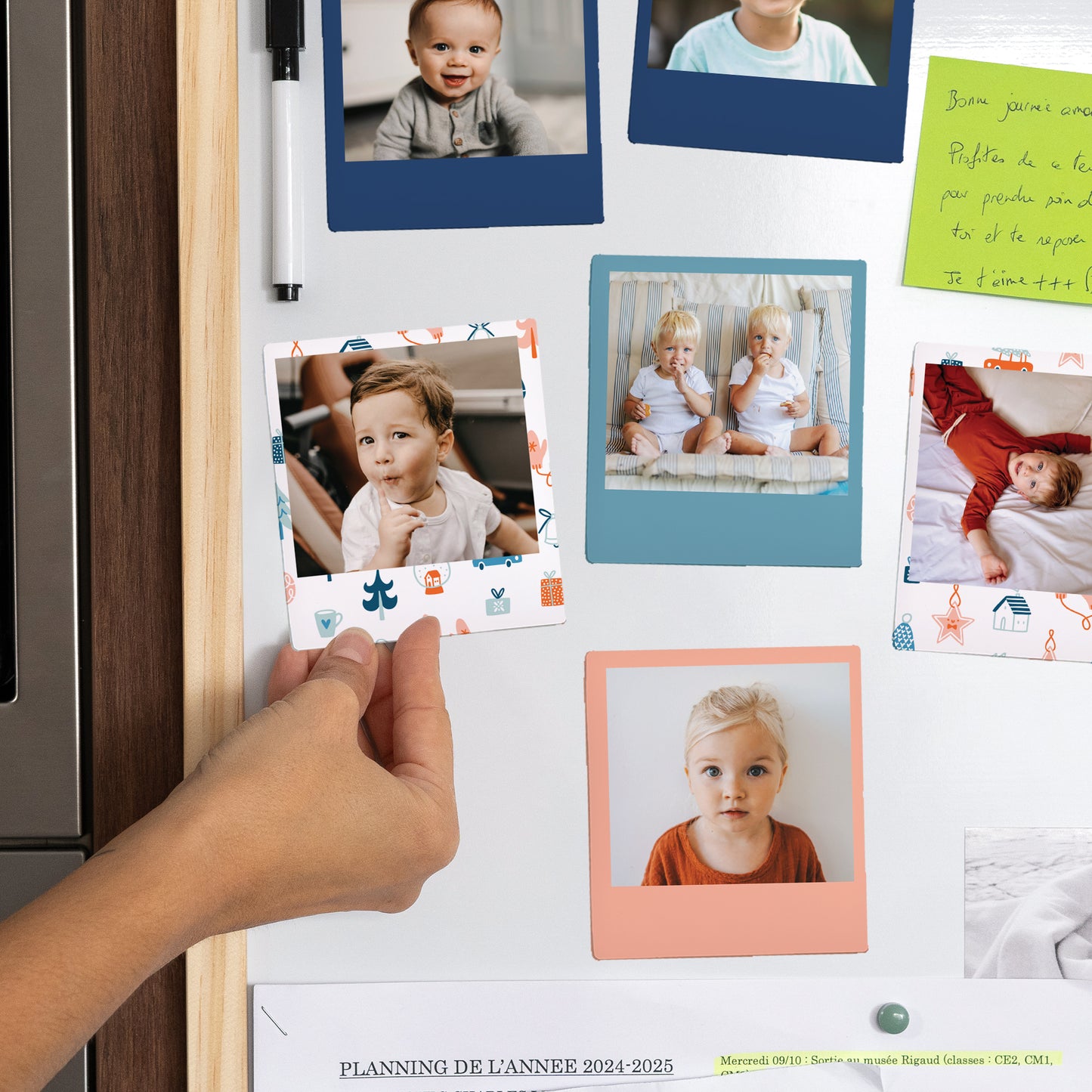 Tirage photo Fin d'année Lot de 12, magnétique Jolis Vecteurs de Noël photo N° 2