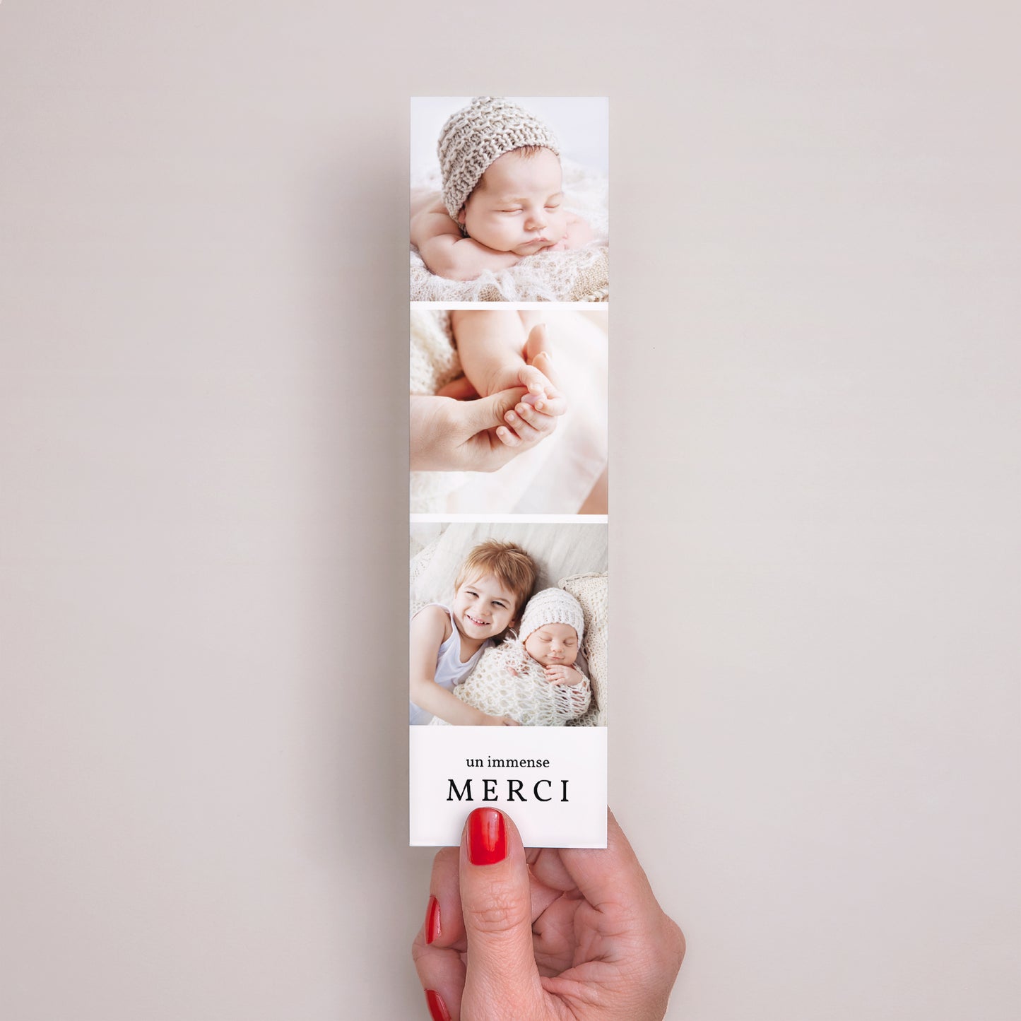 Remerciements Naissance Marque-page Multi photo Carré photo N° 2