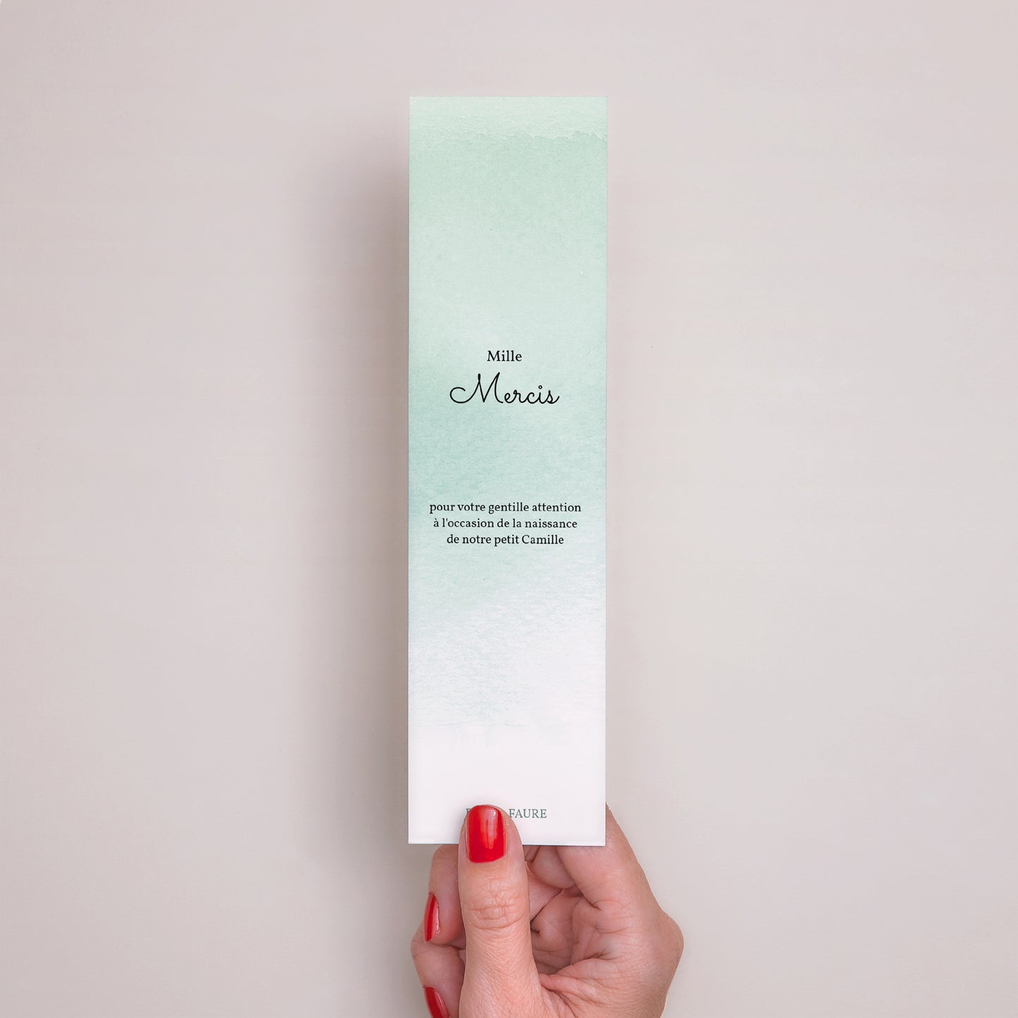 Remerciements Naissance Marque-page Petits pieds Dorés photo N° 3