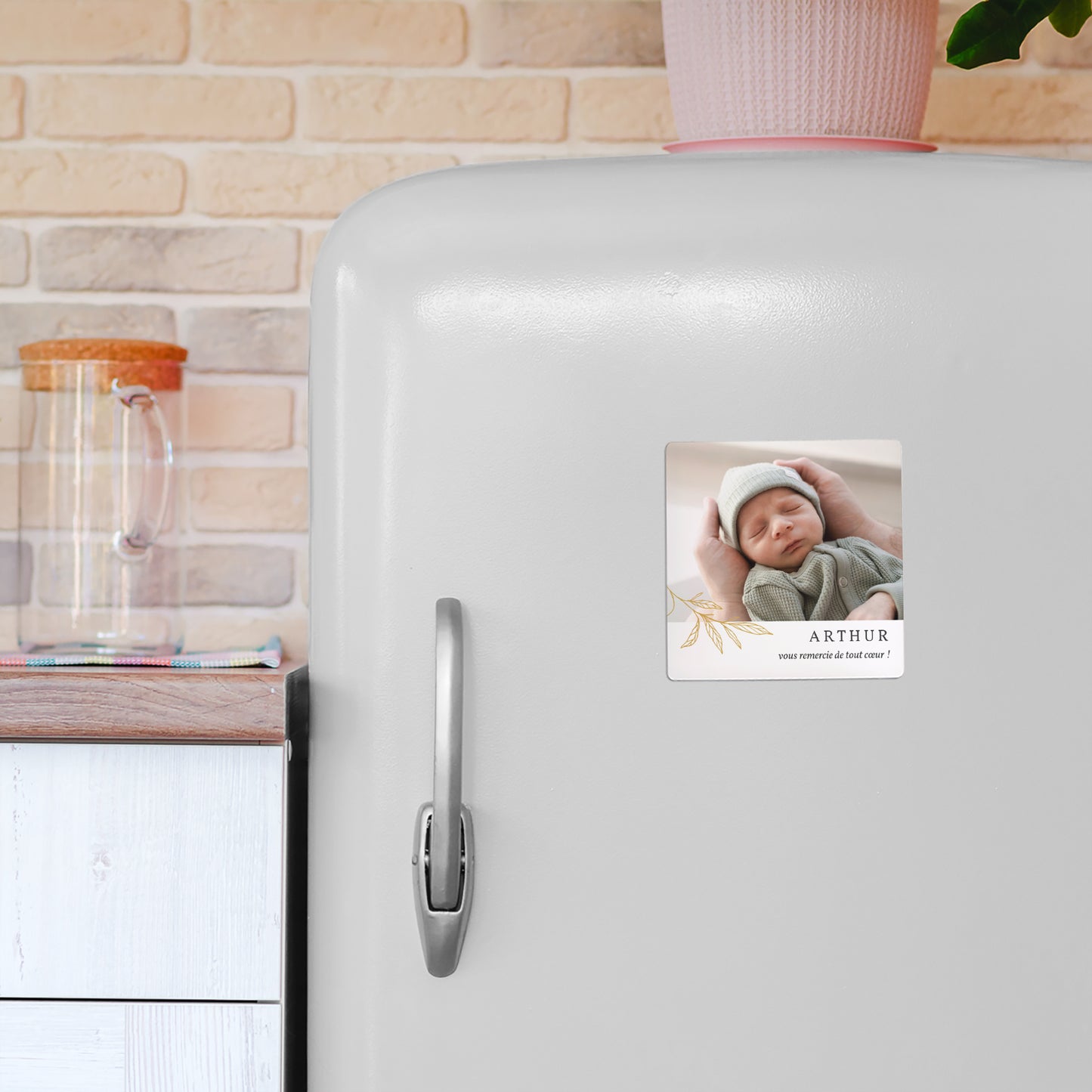 Remerciements Naissance Lot de 9, magnétique Jeune Pousse photo N° 4