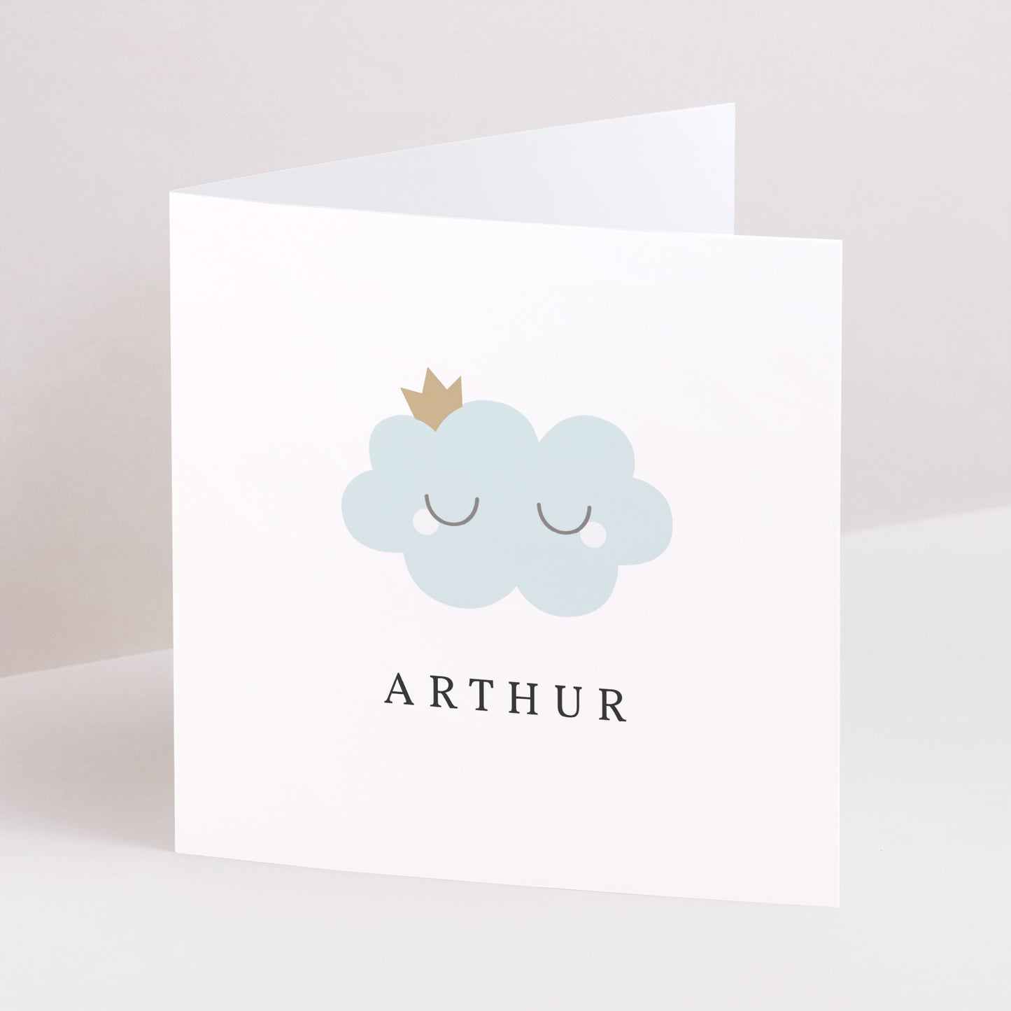 Faire-part Naissance Carré double volet Little cloud blue photo N° 1