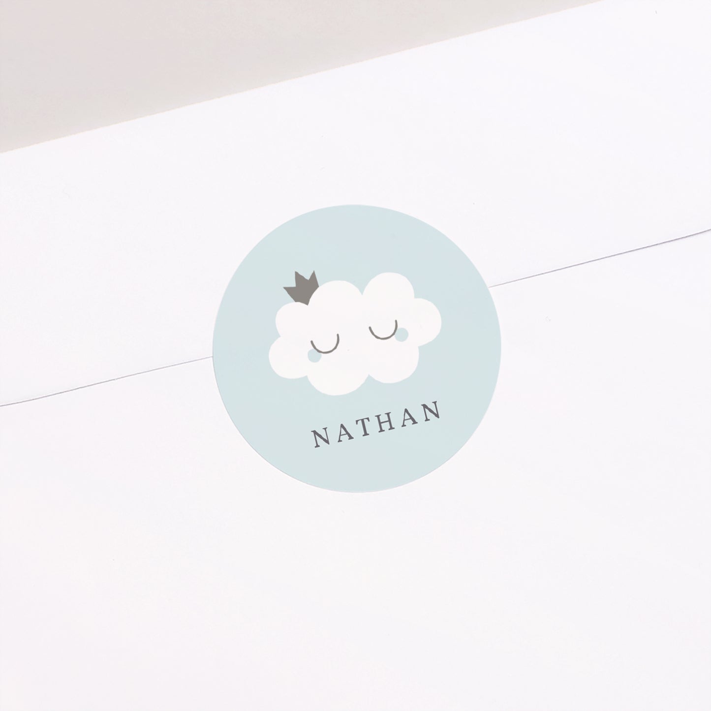 Sticker Naissance Rond Little cloud blue photo N° 1