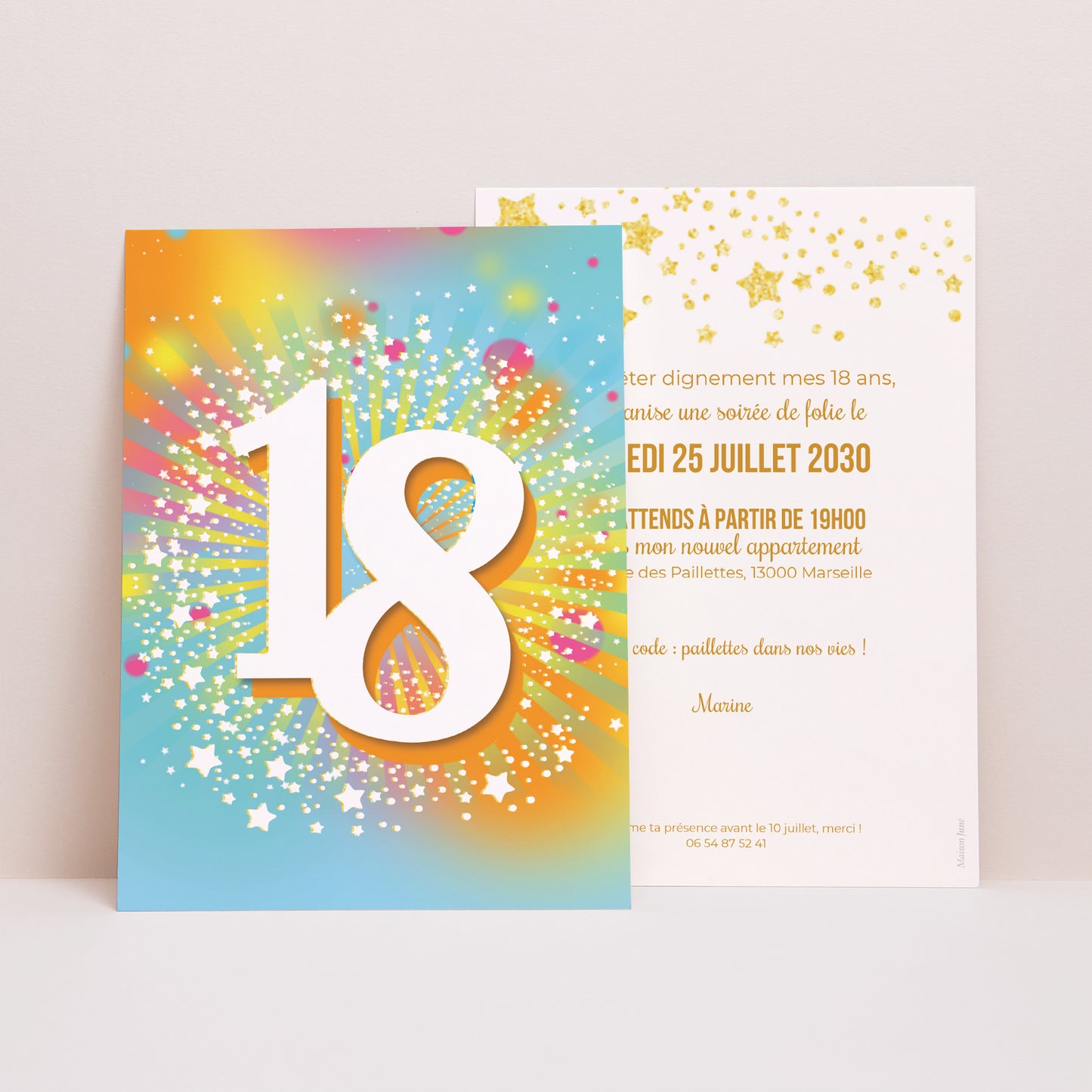 Invitations Anniversaire Adulte Portrait Collage 18 ans photo N° 1
