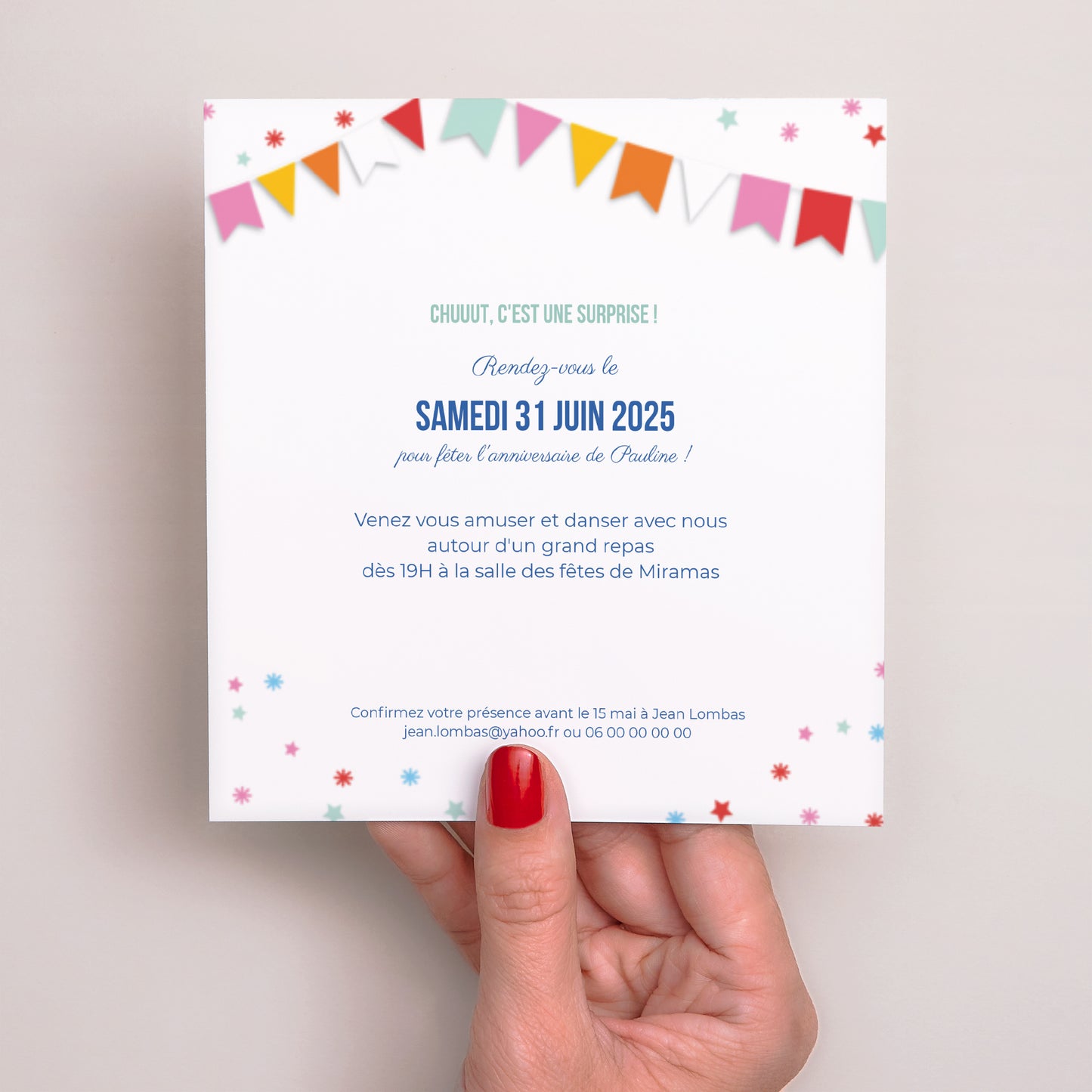 Invitations Anniversaire Adulte Carré Collage 20 ans photo N° 3