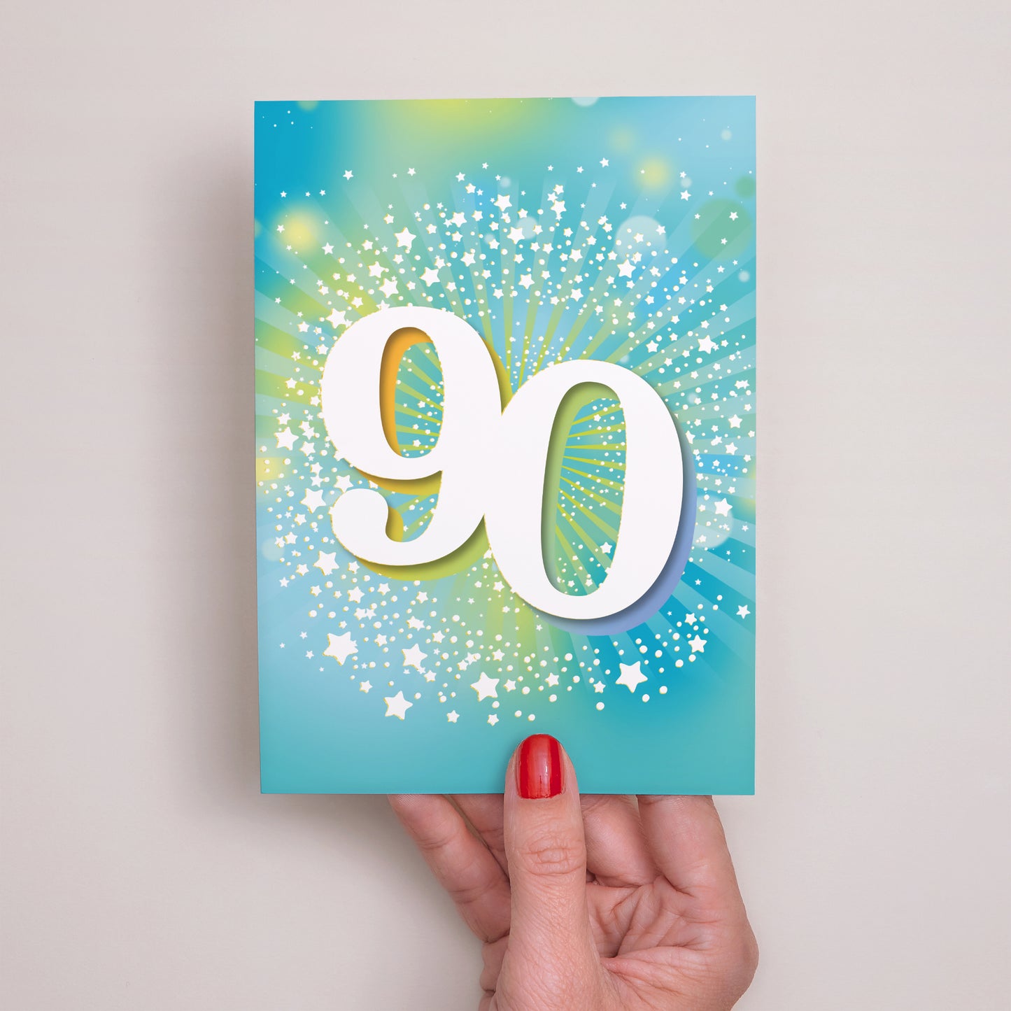 Invitations Anniversaire Adulte Portrait 90 ans, Festive, Vernis photo N° 2