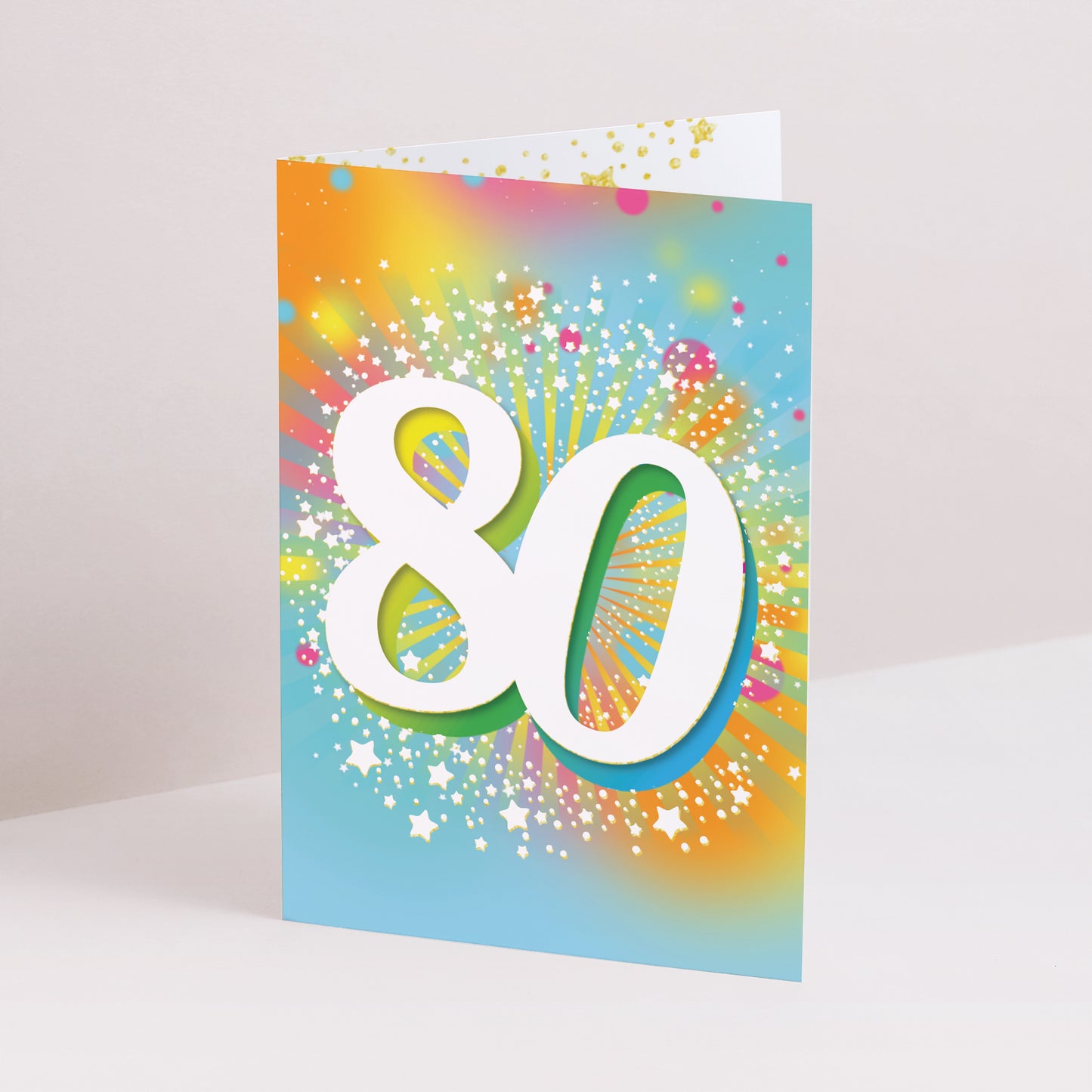 Invitations Anniversaire Adulte Double volet portrait 80 ans, Festive, Vernis photo N° 1