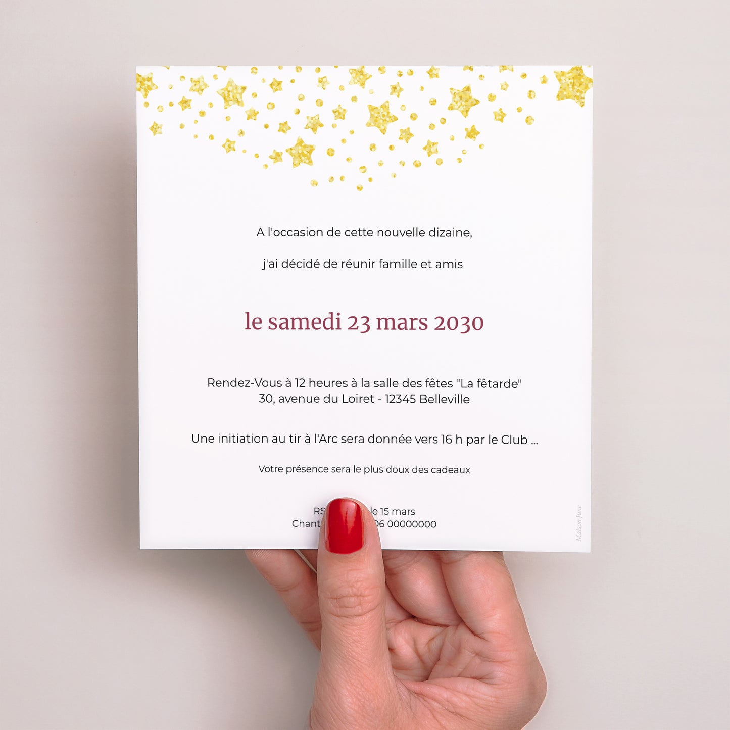 Invitations Anniversaire Adulte Carré 60 ans, Festive, Vernis photo N° 3