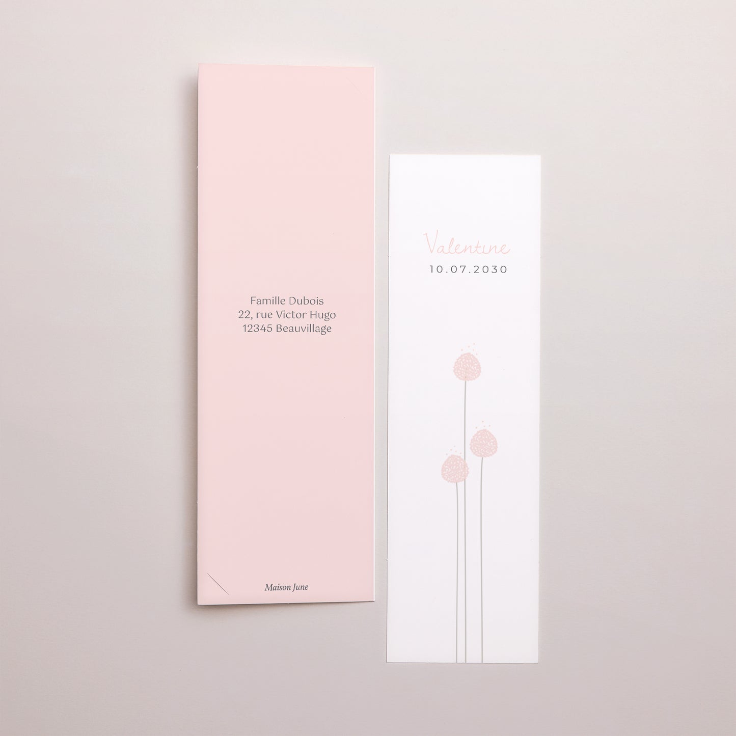 Faire-part Naissance Marque-page photo Boutons d'une Rose photo N° 3