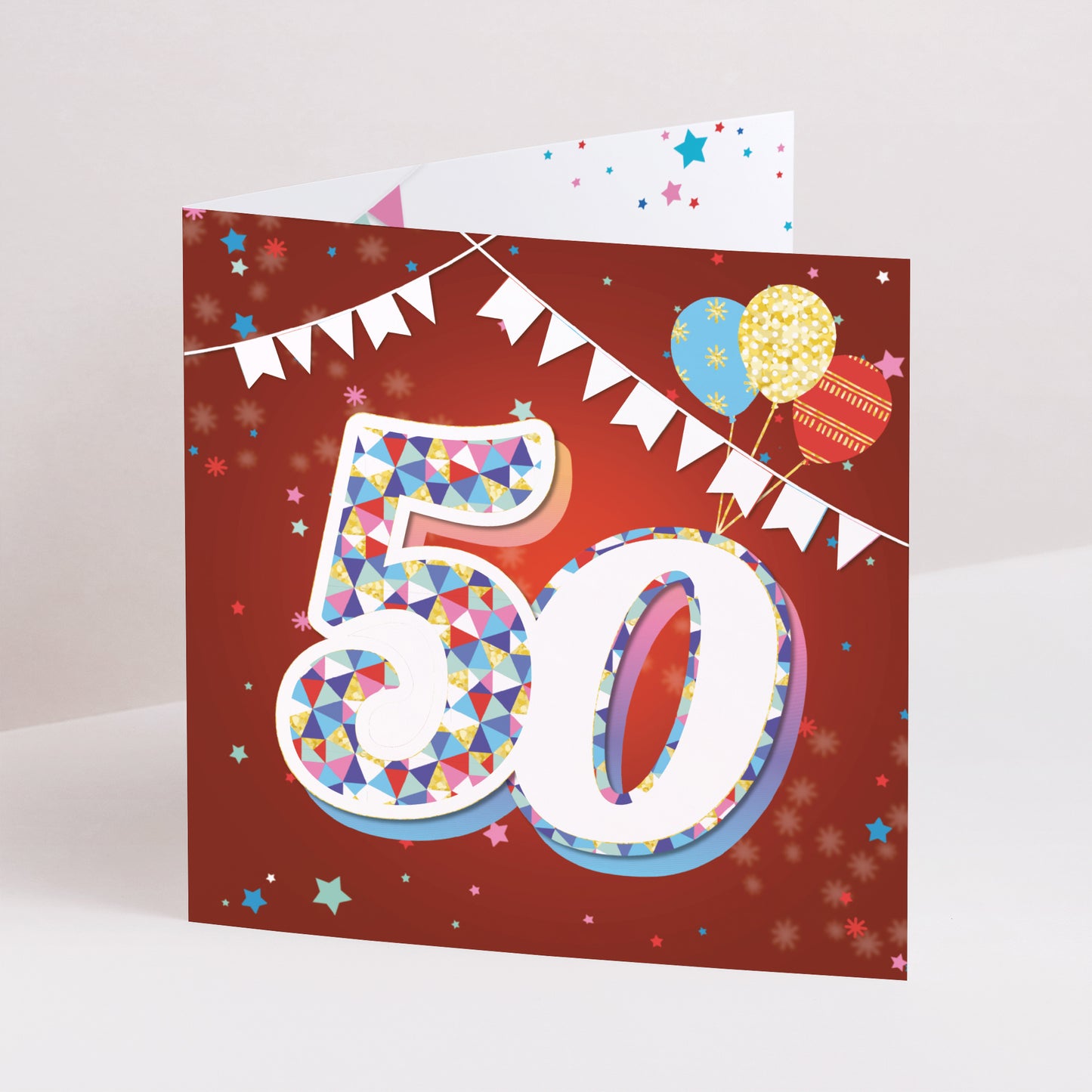 Invitations Anniversaire Adulte Carré double volet 50 ans, Cirque, Vernis photo N° 1