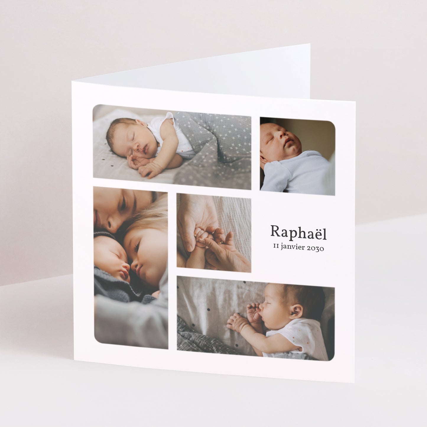 Faire-part Naissance Carré double volet Multi photo photo N° 1