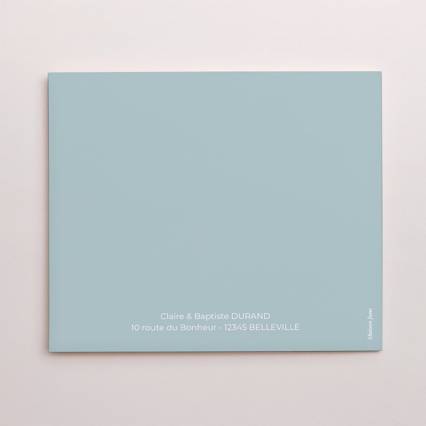 Faire-part Baptême Double volet asymétrique Colombe, bandeau floral, bleu photo N° 3