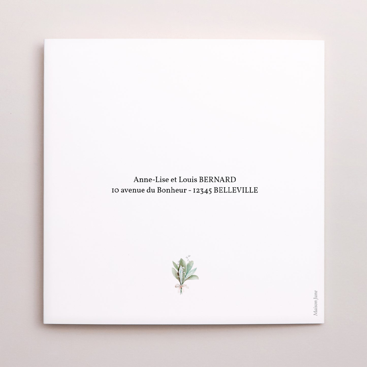 Faire-part Communion Carré double volet Couronne Florale, médaillon et croix d'or photo N° 3