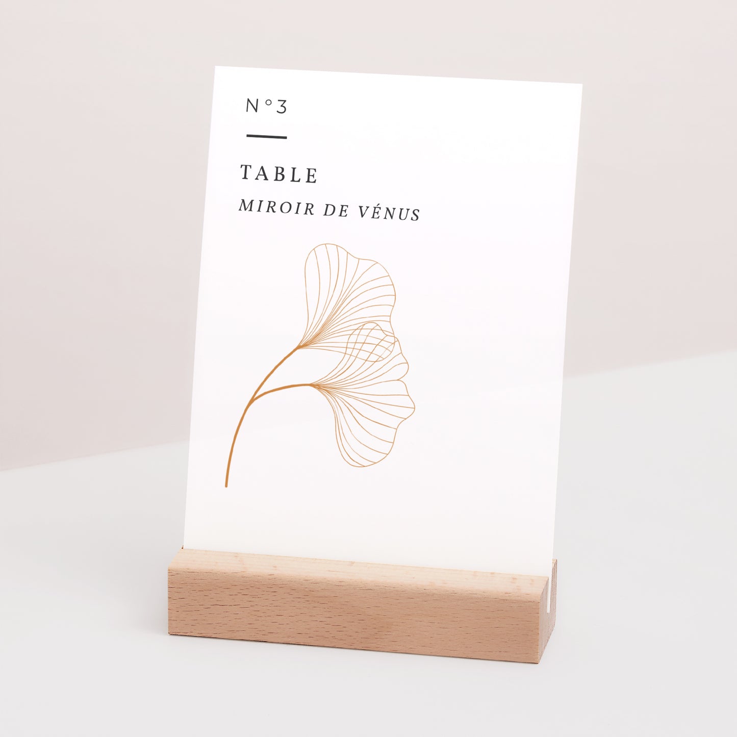 Marque table Mariage Rectangle Ginkgo Biloba, Feuilles d'Or photo N° 3