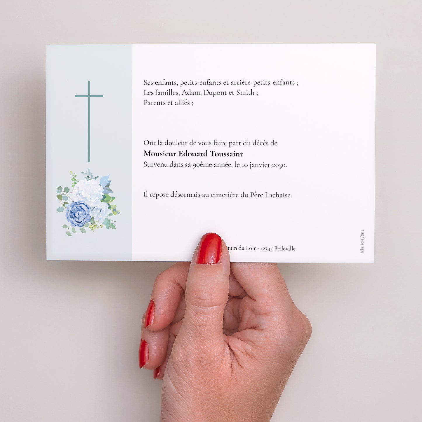 Faire-part Décès Paysage Fleurs de pureté photo N° 3