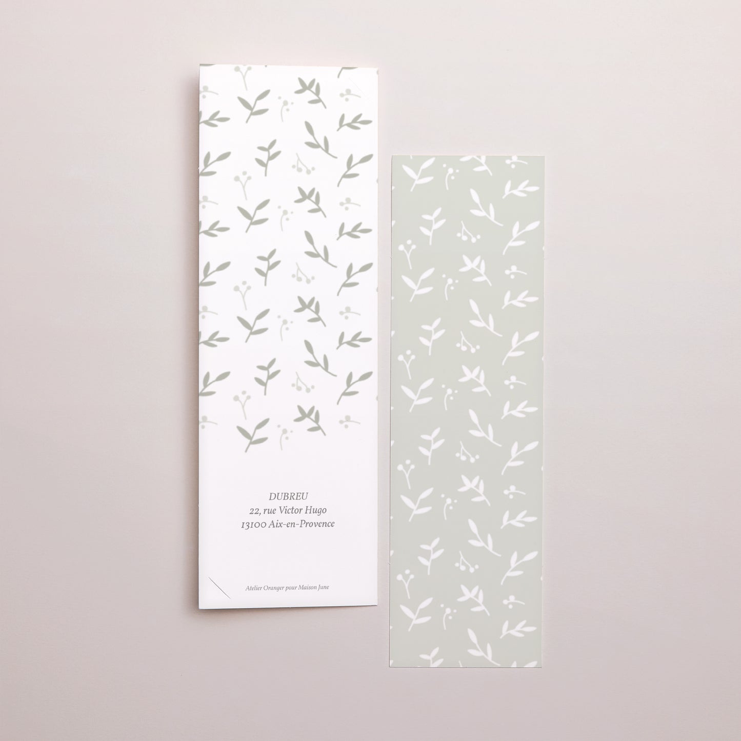 Faire-part Naissance Marque-page photo Brin de bonheur, Vert tendre photo N° 3