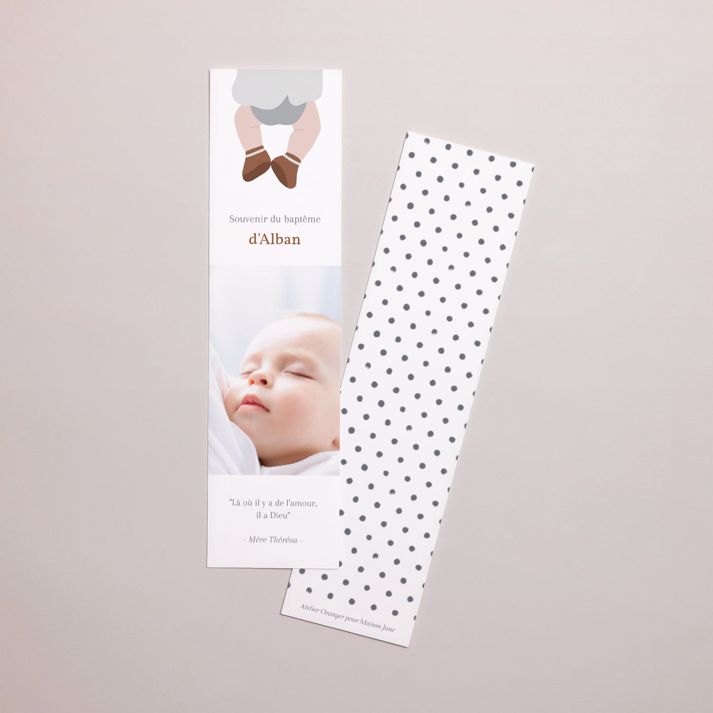 Marque-page Baptême Marque-page Petit Ours Porte-bonheur photo N° 1