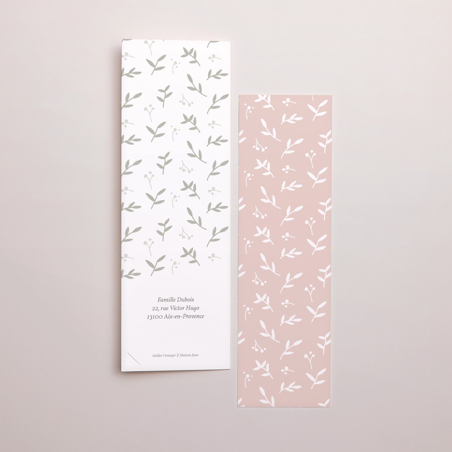 Faire-part Naissance Marque-page photo Brin de bonheur, rose tendresse photo N° 3