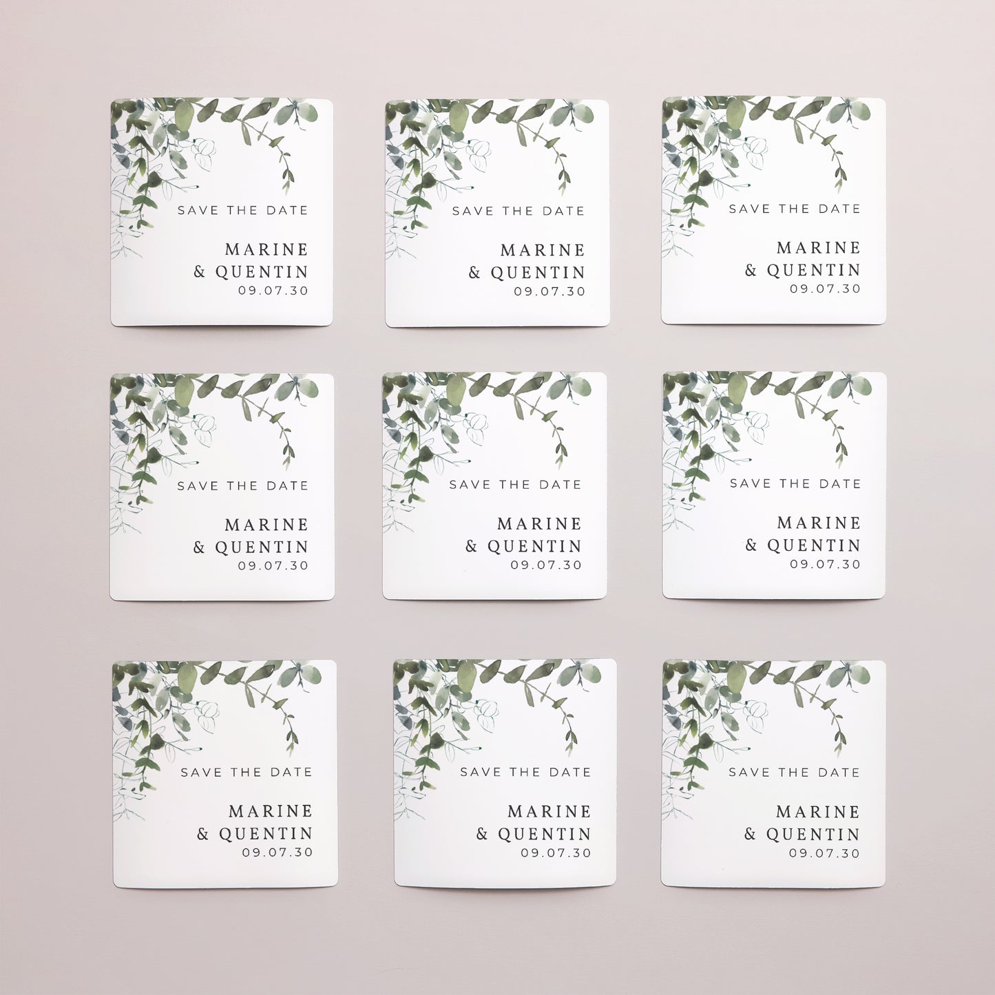 Save the date Mariage Lot de 9, magnétique Floral et Eucalyptus photo N° 3