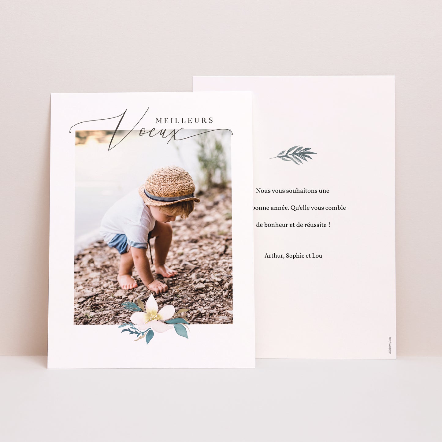 Carte de voeux Fin d'année Portrait Jardin d'hiver photo N° 1