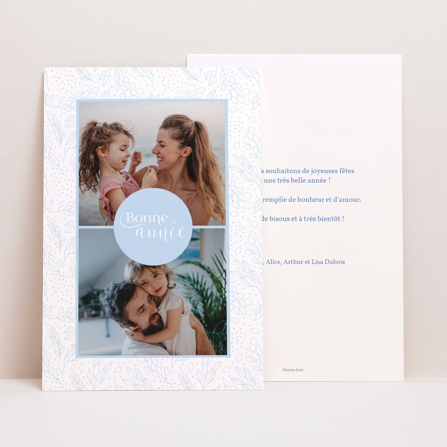 Carte de voeux Fin d'année Portrait Pattern hivernal glacé photo N° 1