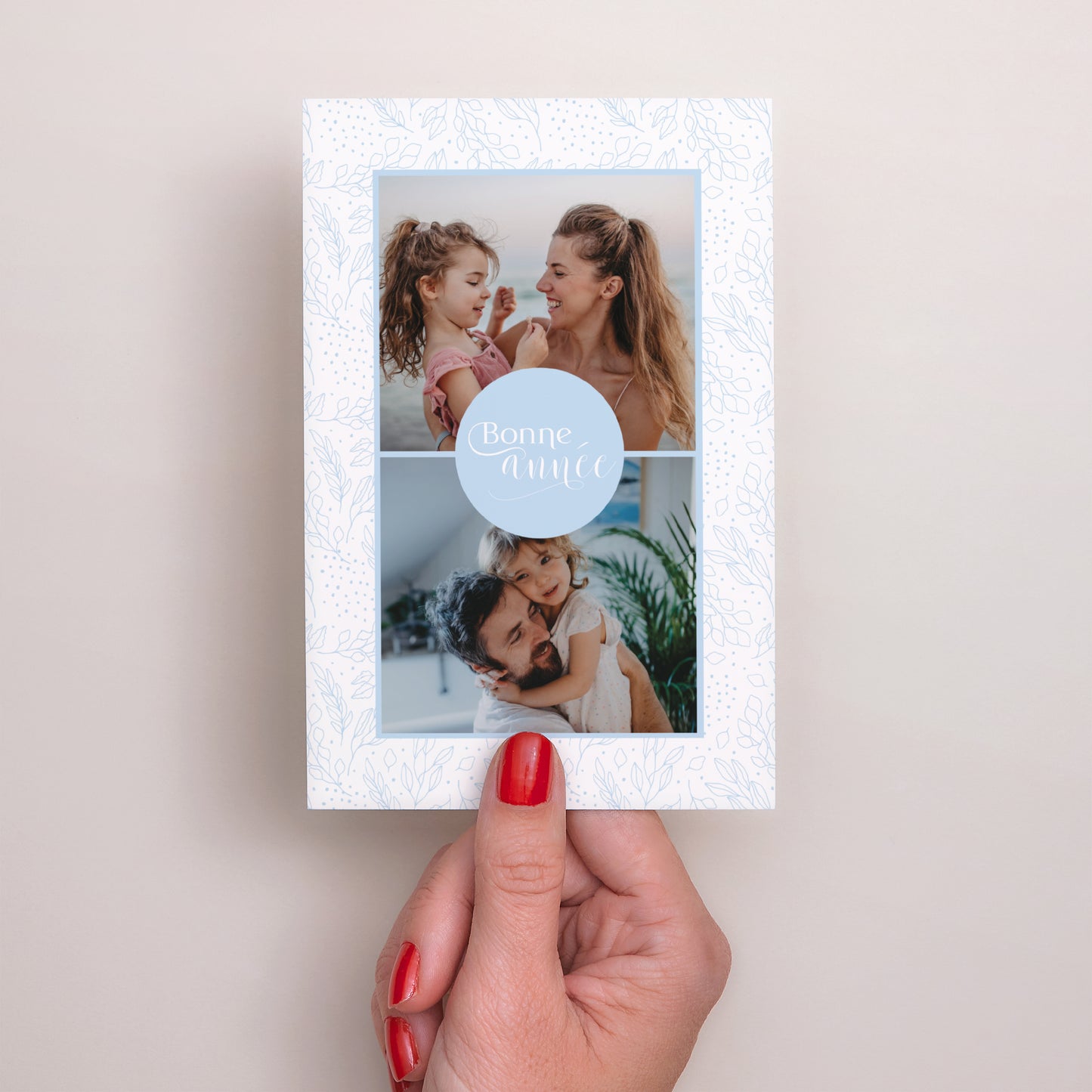 Carte de voeux Fin d'année Portrait Pattern hivernal glacé photo N° 2