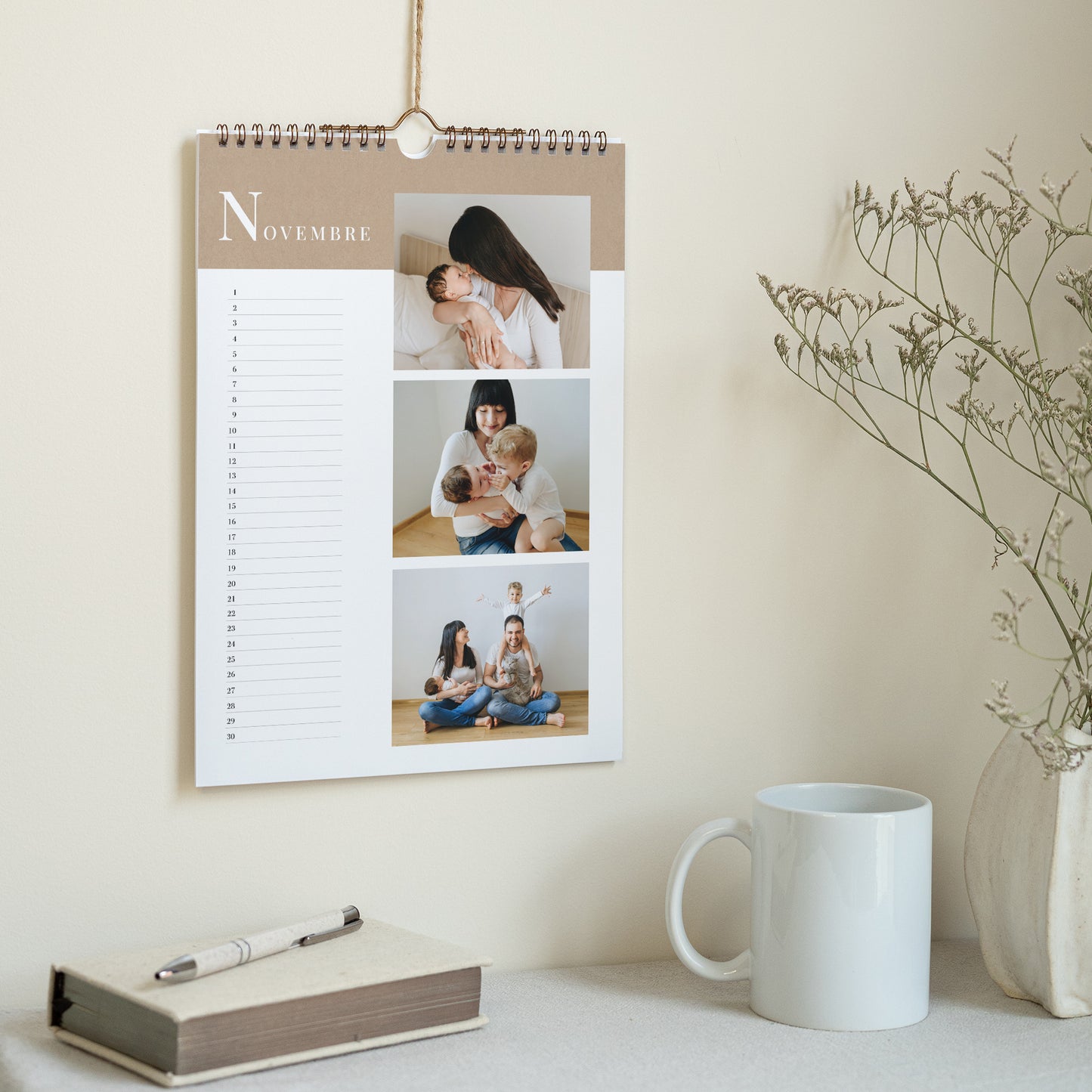 Calendrier Fin d'année Mural A4 Couronne de Noël III photo N° 3