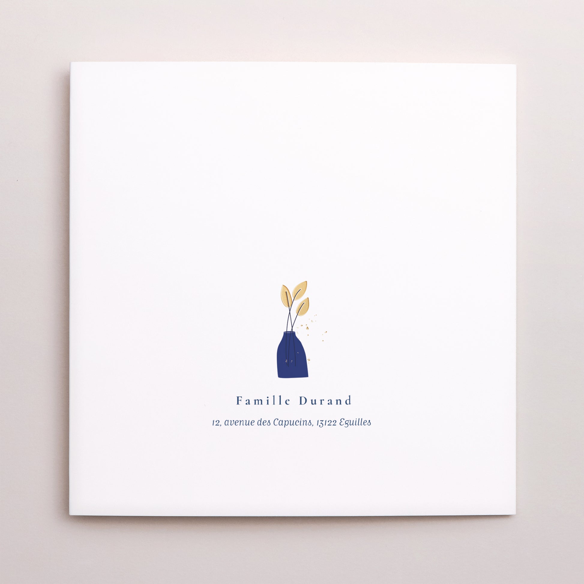 Carte de voeux Fin d'année Carré double volet Vases Noël photo N° 3