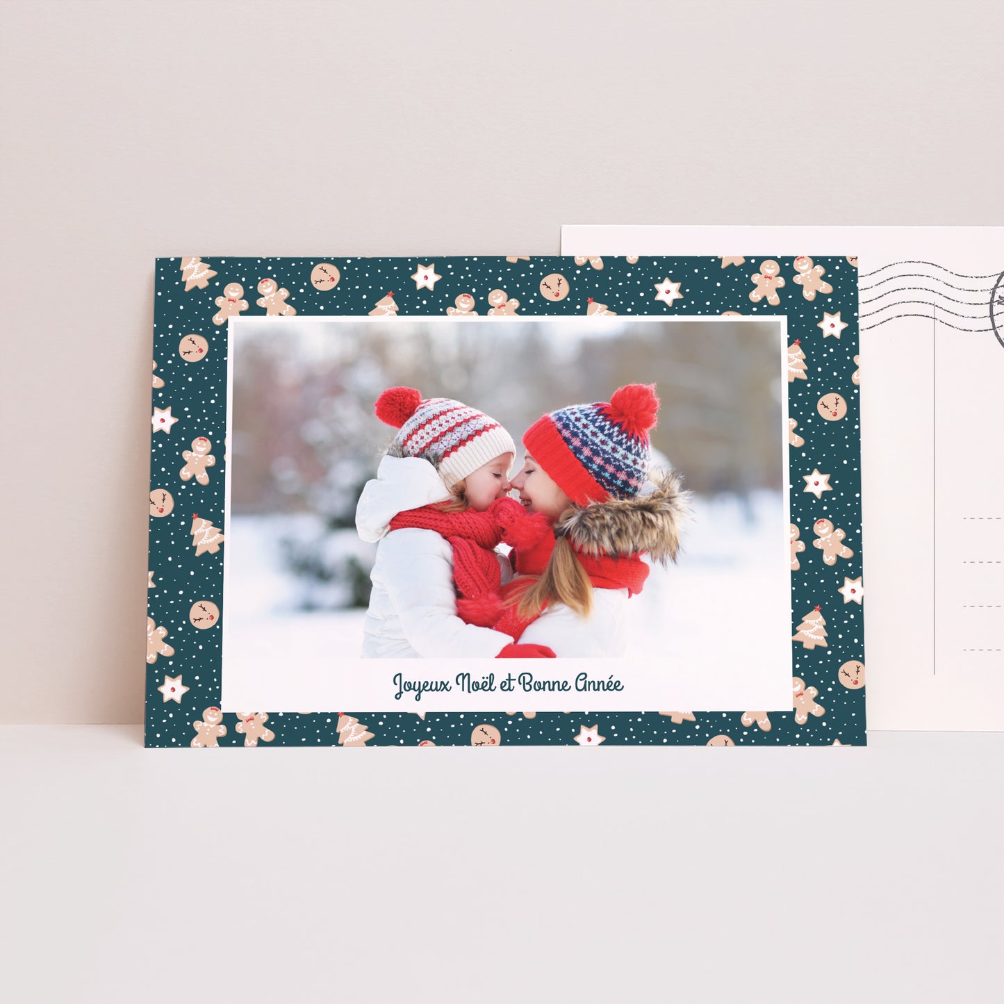 Carte de voeux Fin d'année Paysage Biscuits de Noël photo N° 1