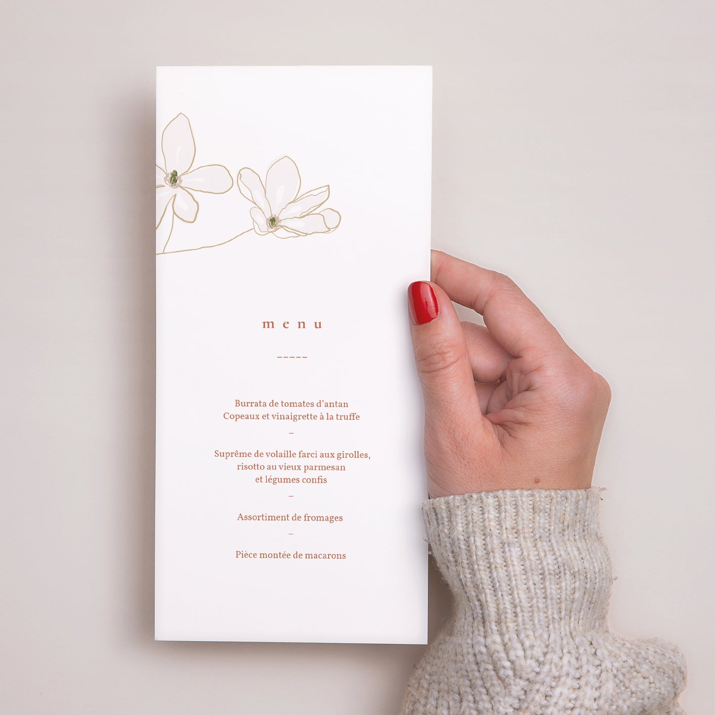 Menu Communion Panoramique portrait Fleur d'esprit, japonisant photo N° 2