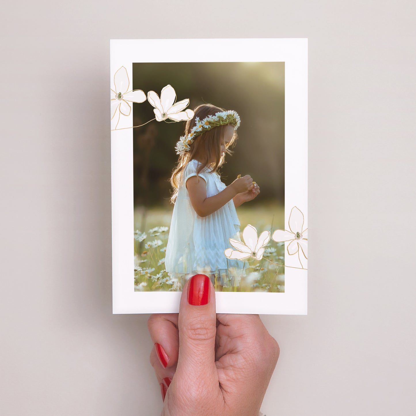 Remerciements Communion Portrait Fleur d'esprit, japonisant photo N° 2