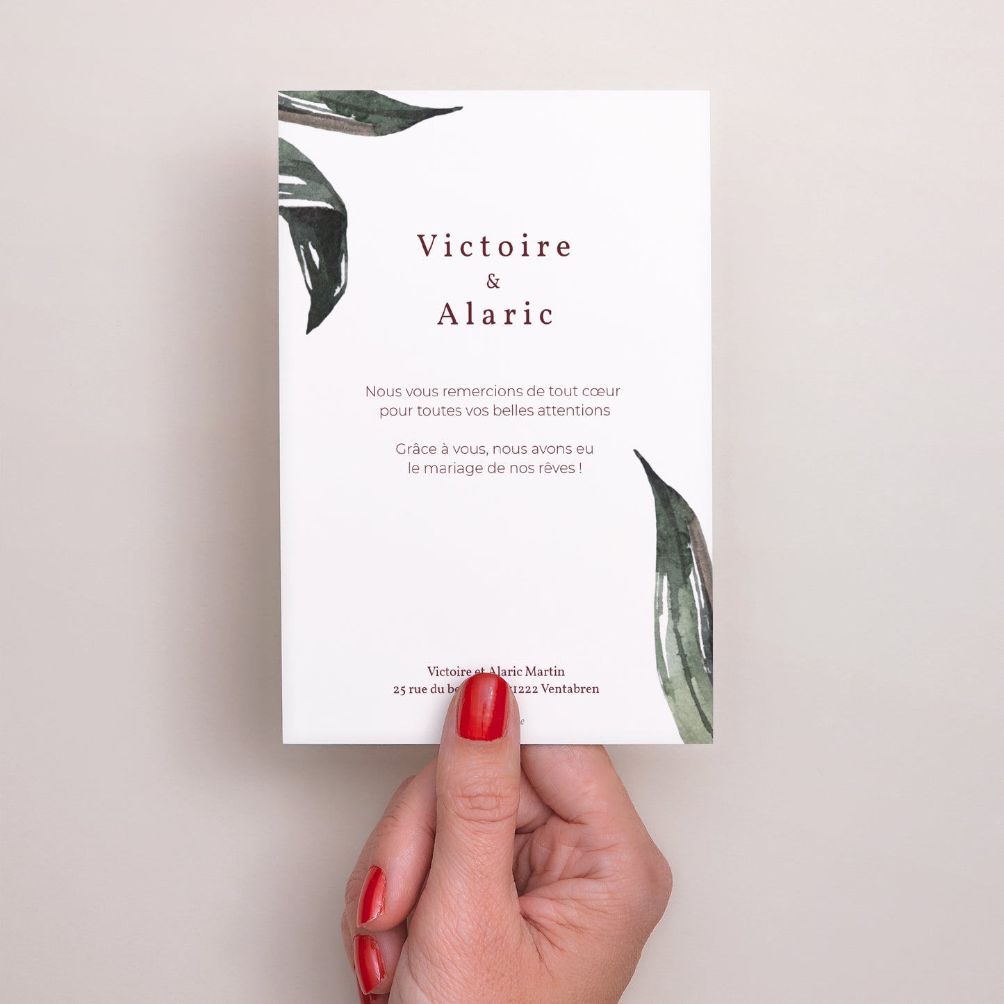 Remerciements Mariage Portrait Palma Terracotta photo N° 3