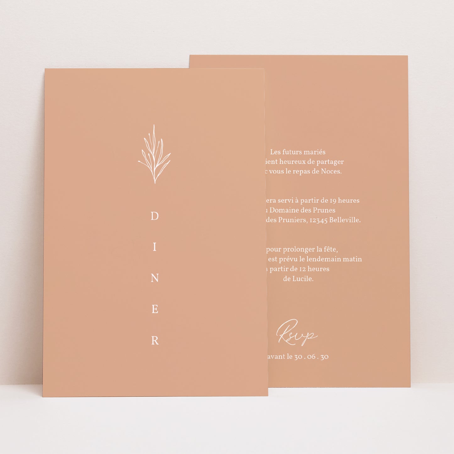 Invitations Mariage Portrait Ton pastel photo N° 1