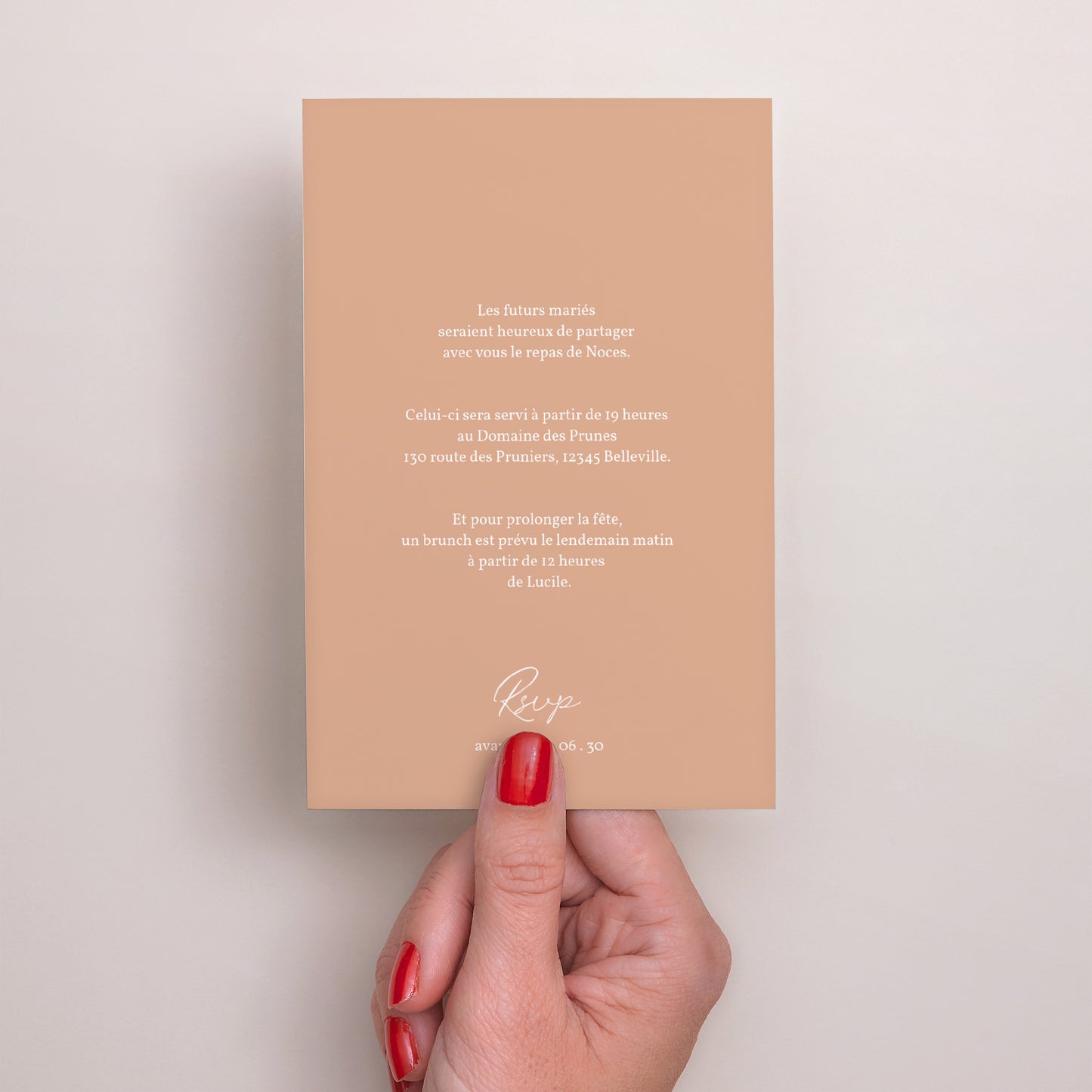 Invitations Mariage Portrait Ton pastel photo N° 3