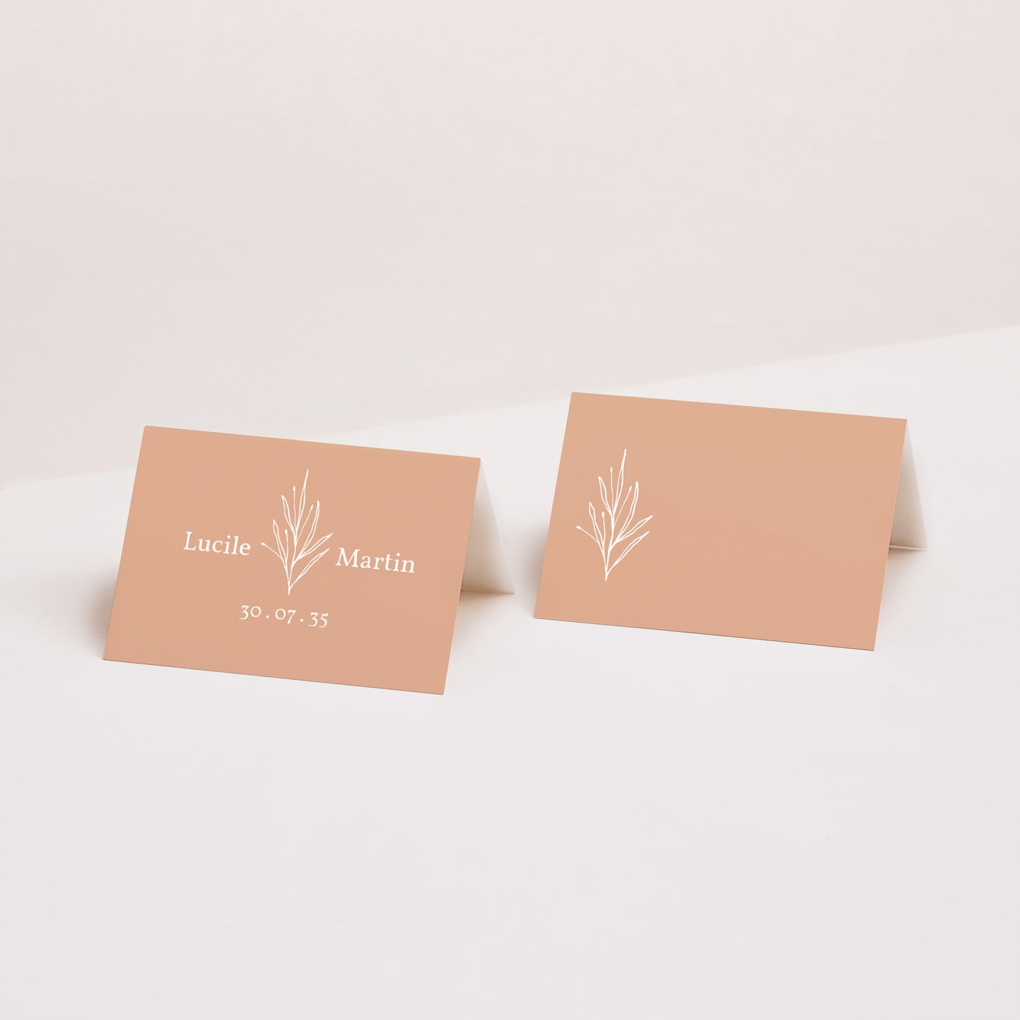 Marque-place Mariage 2 volets Ton pastel photo N° 1